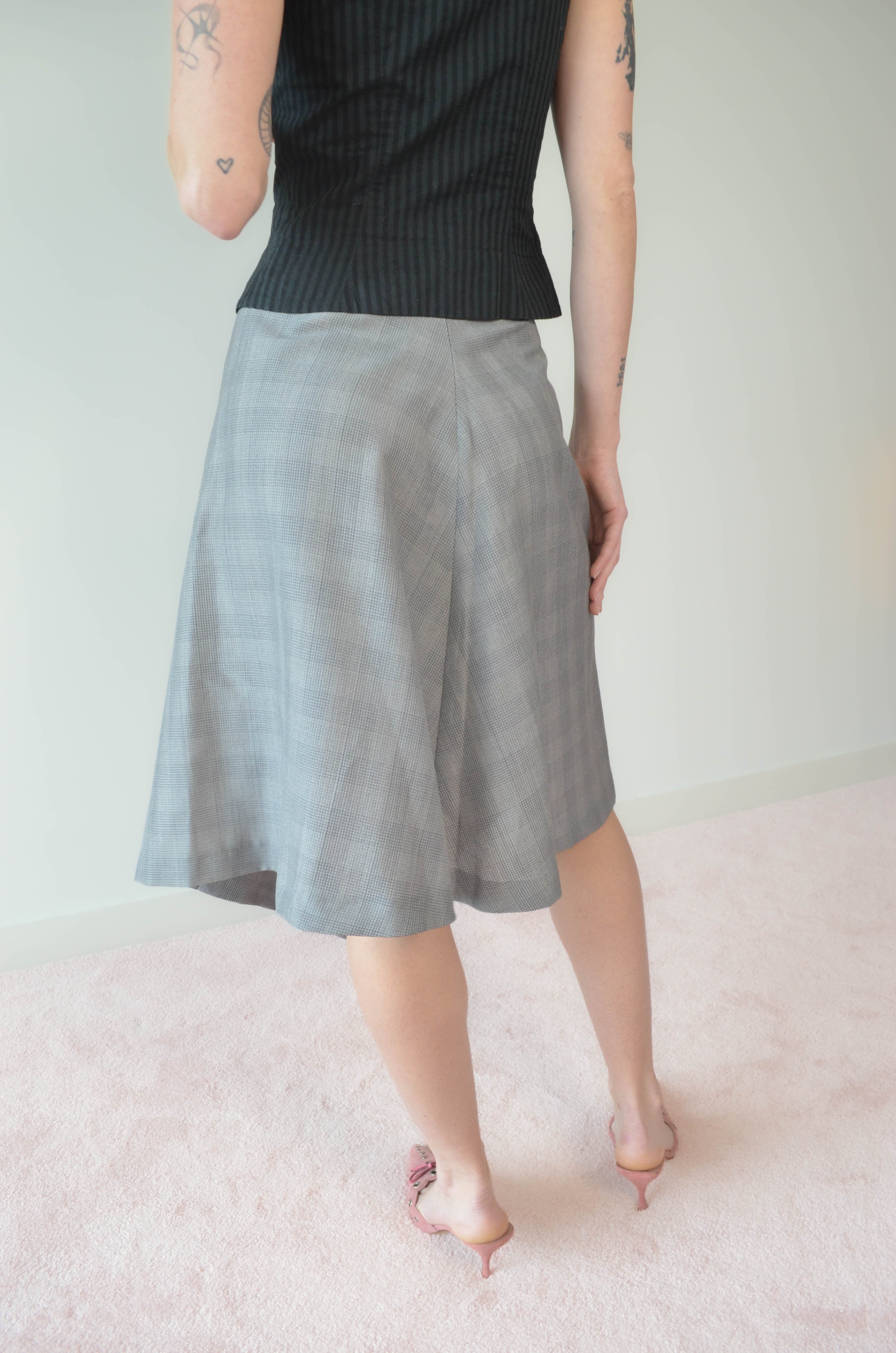 GOLD LABEL DRAPED MIDI SKIRT