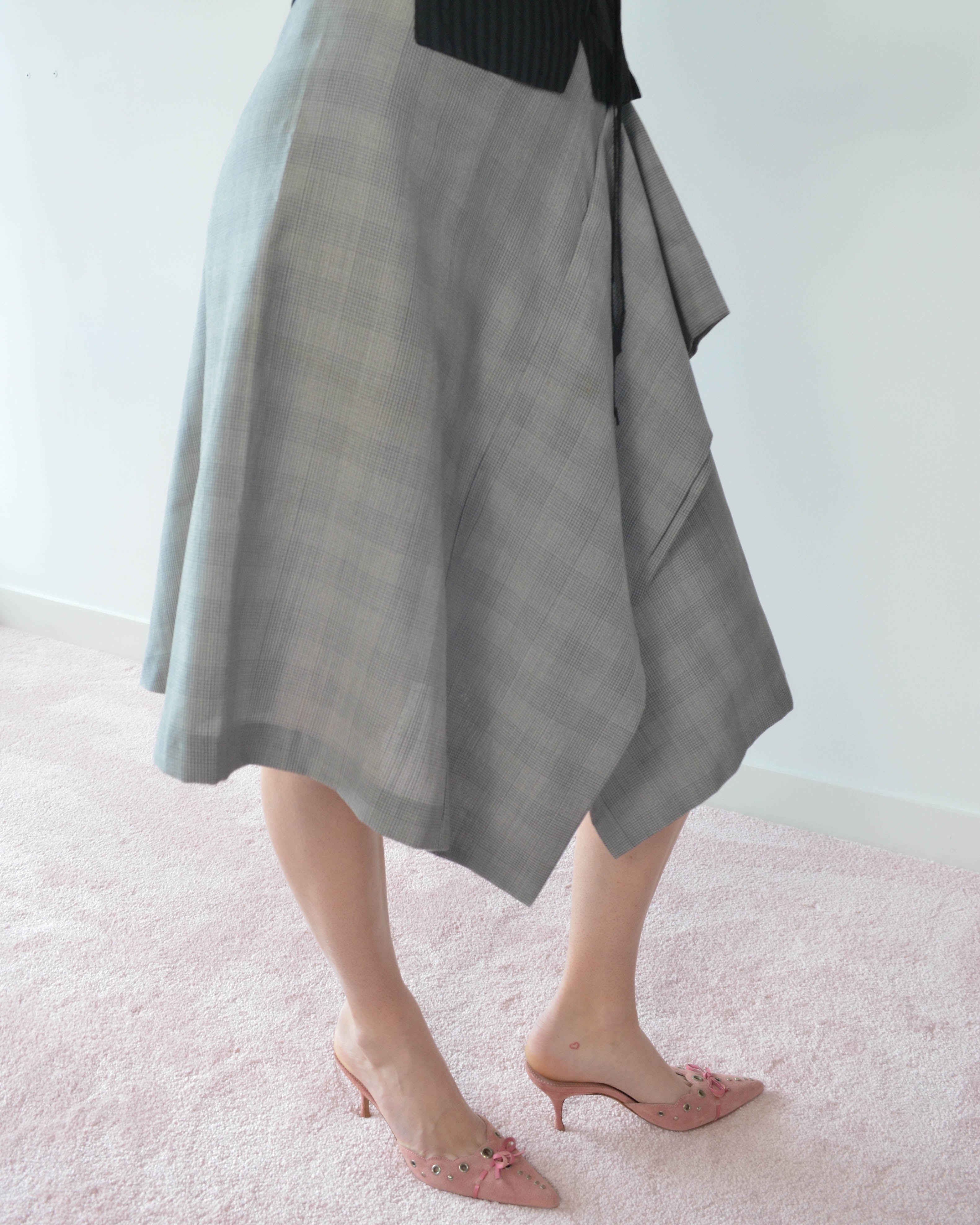GOLD LABEL DRAPED MIDI SKIRT