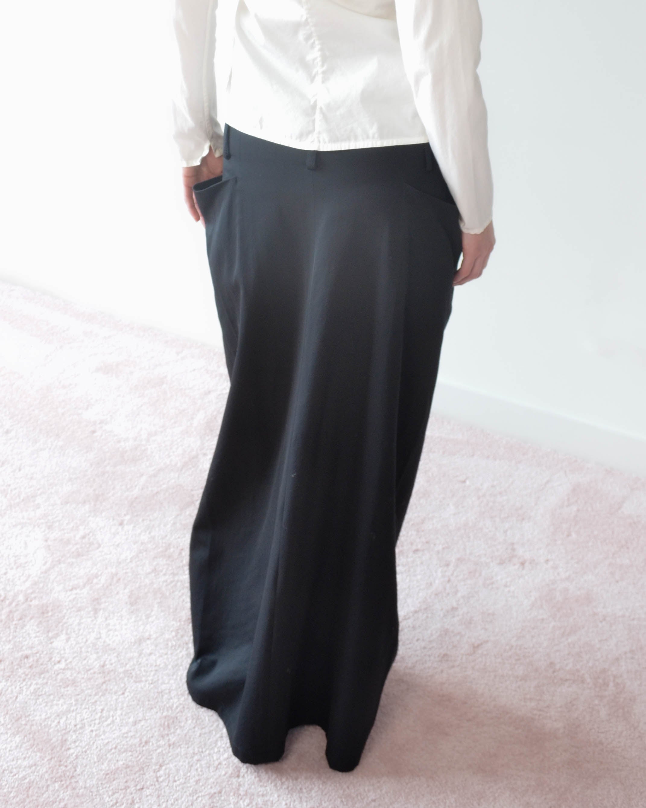Y'S SS1998 BUTTON FRONT MAXI SKIRT
