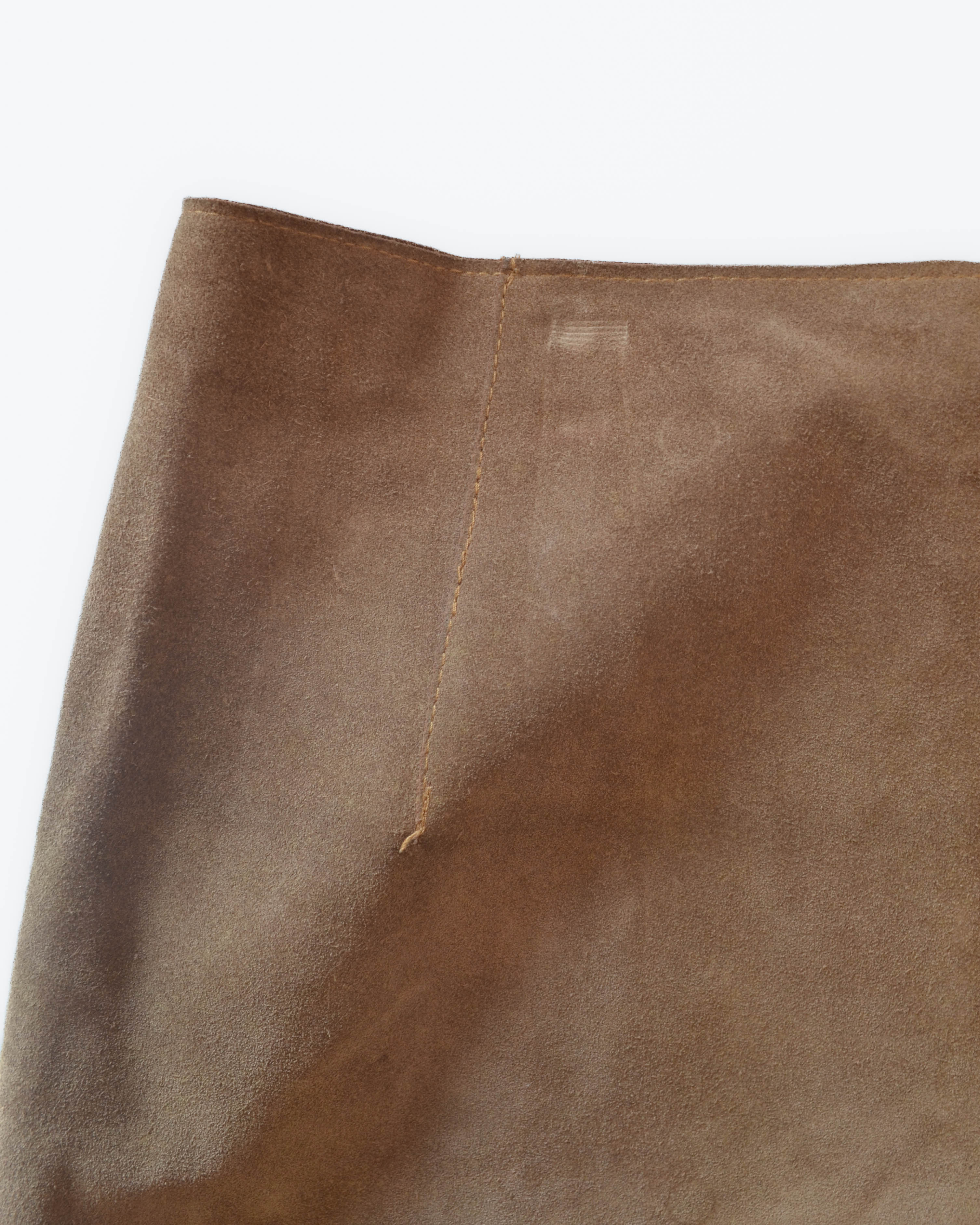 00s SUEDE GROMMET MIDI SKIRT