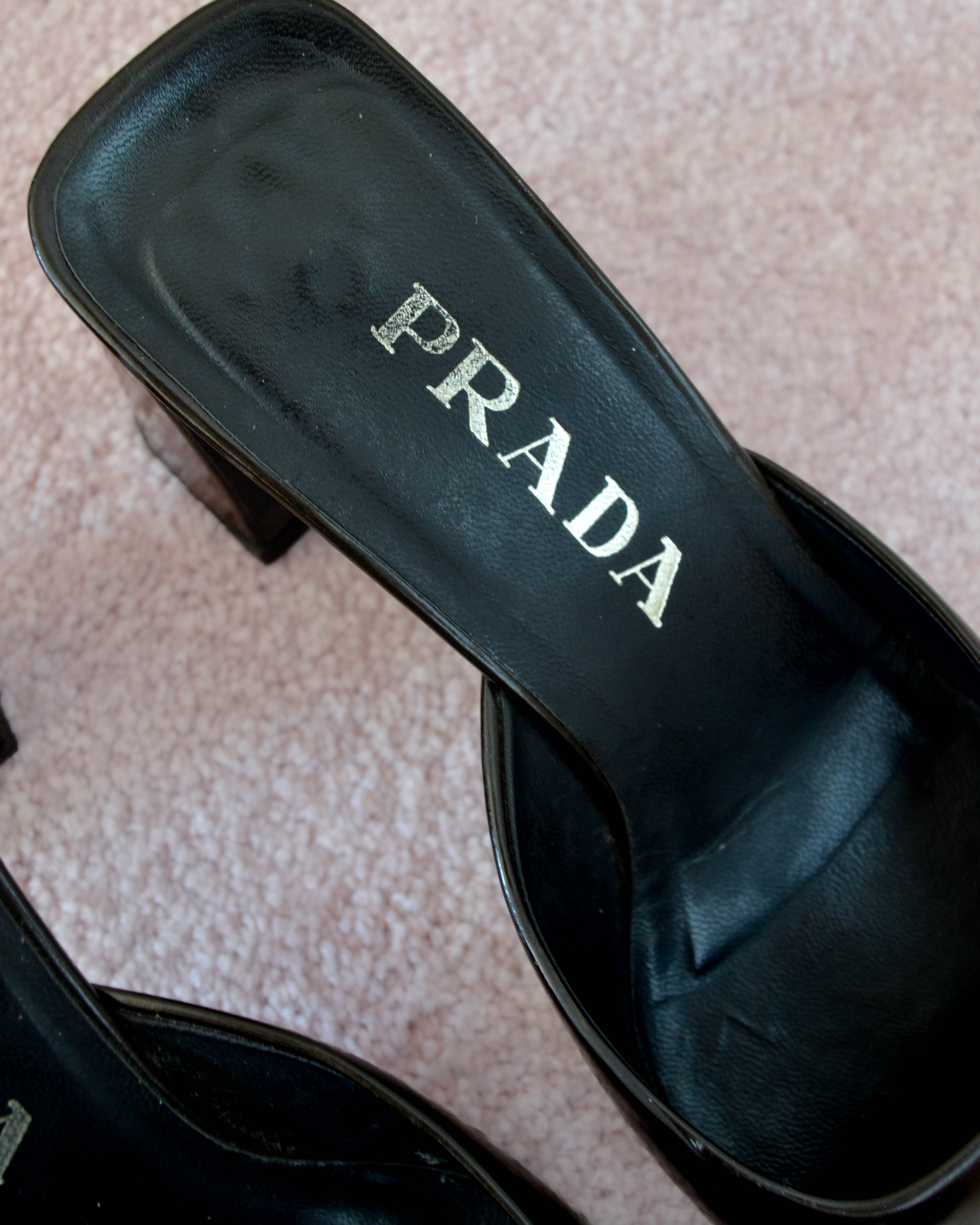 90s SQUARE TOE LEATHER MULES