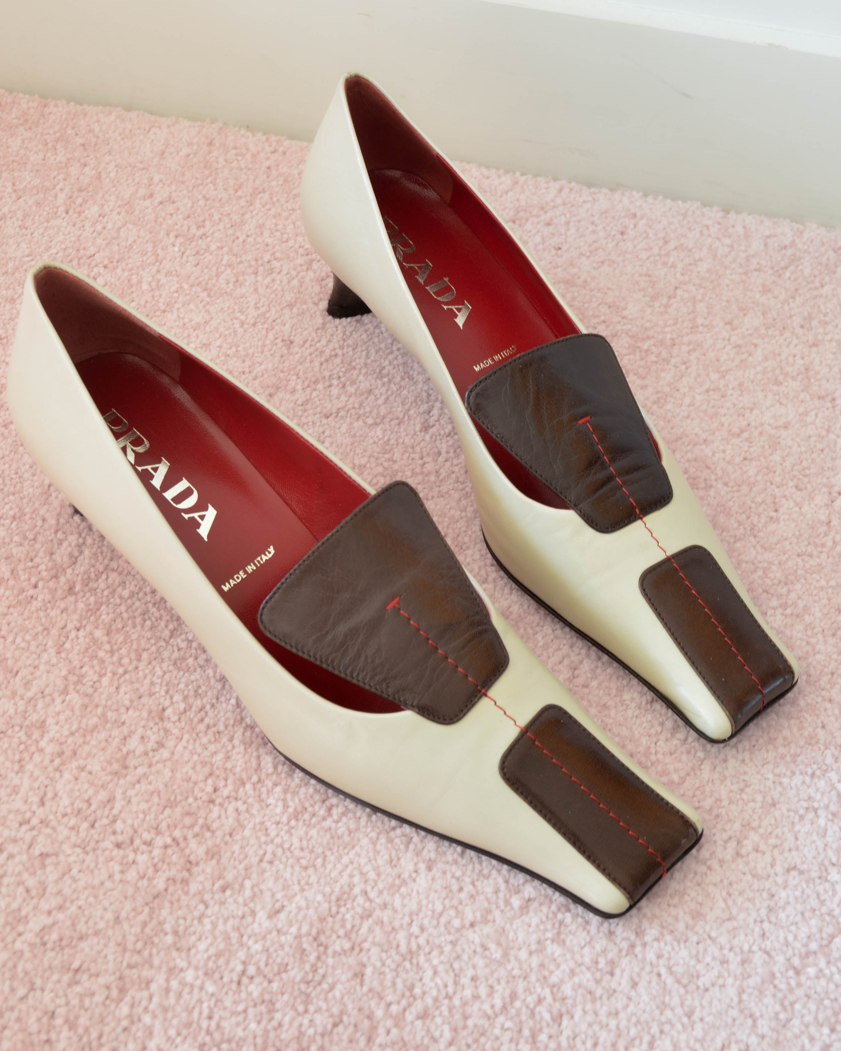 90s/00s SQUARE TOE LEATHER MULES