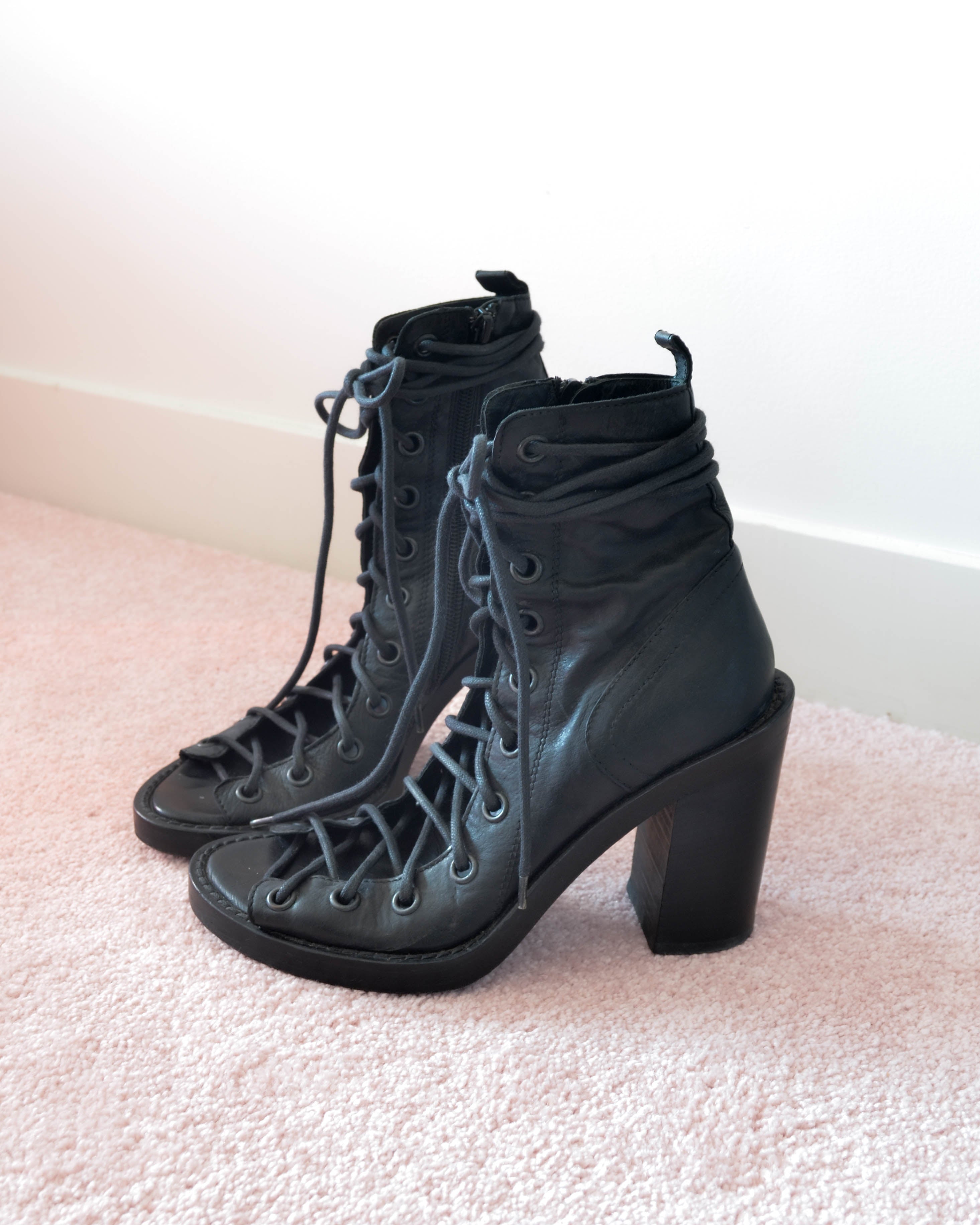 SS09 CORSET LACE-UP HEELS