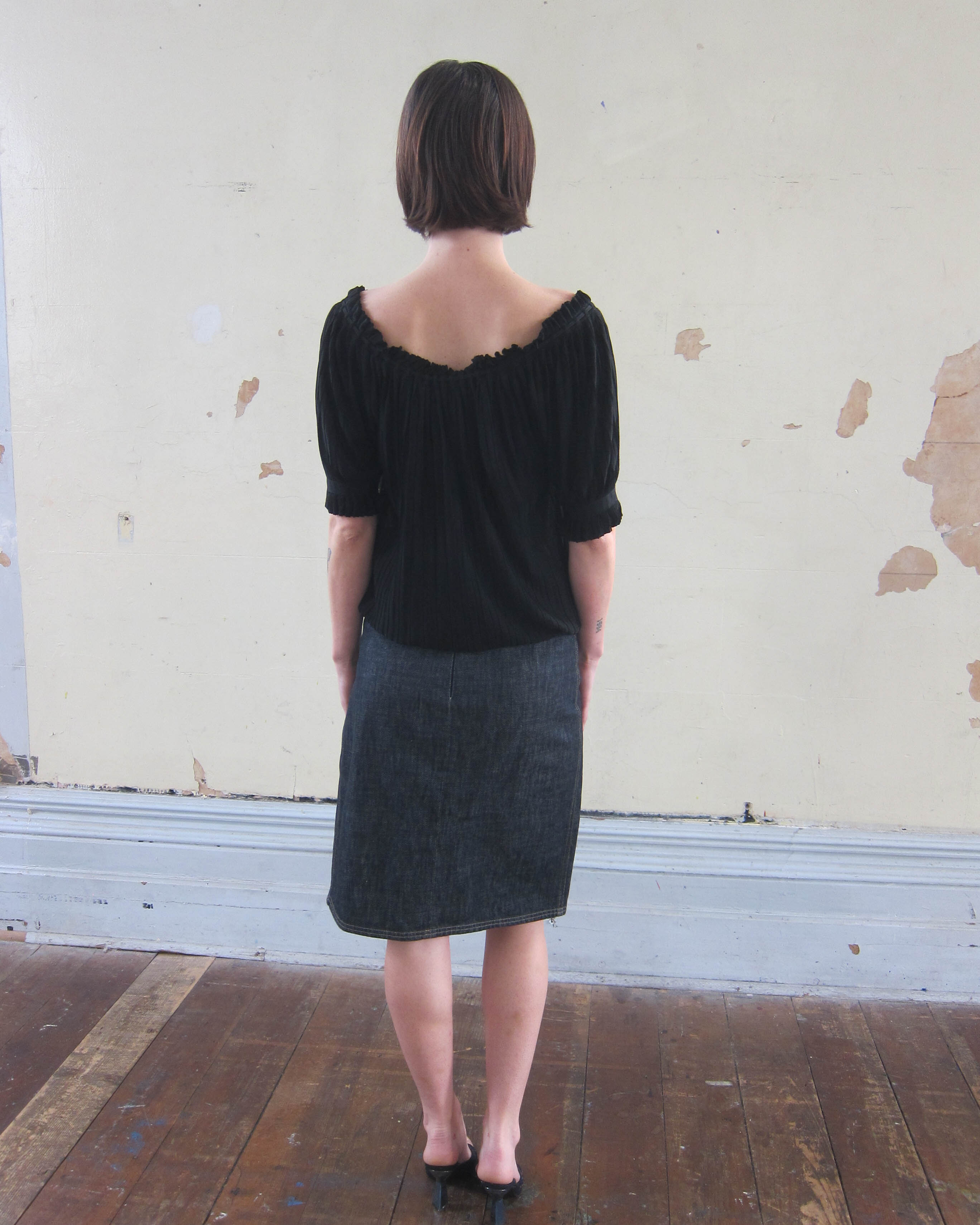 00s LACE-UP DENIM SKIRT