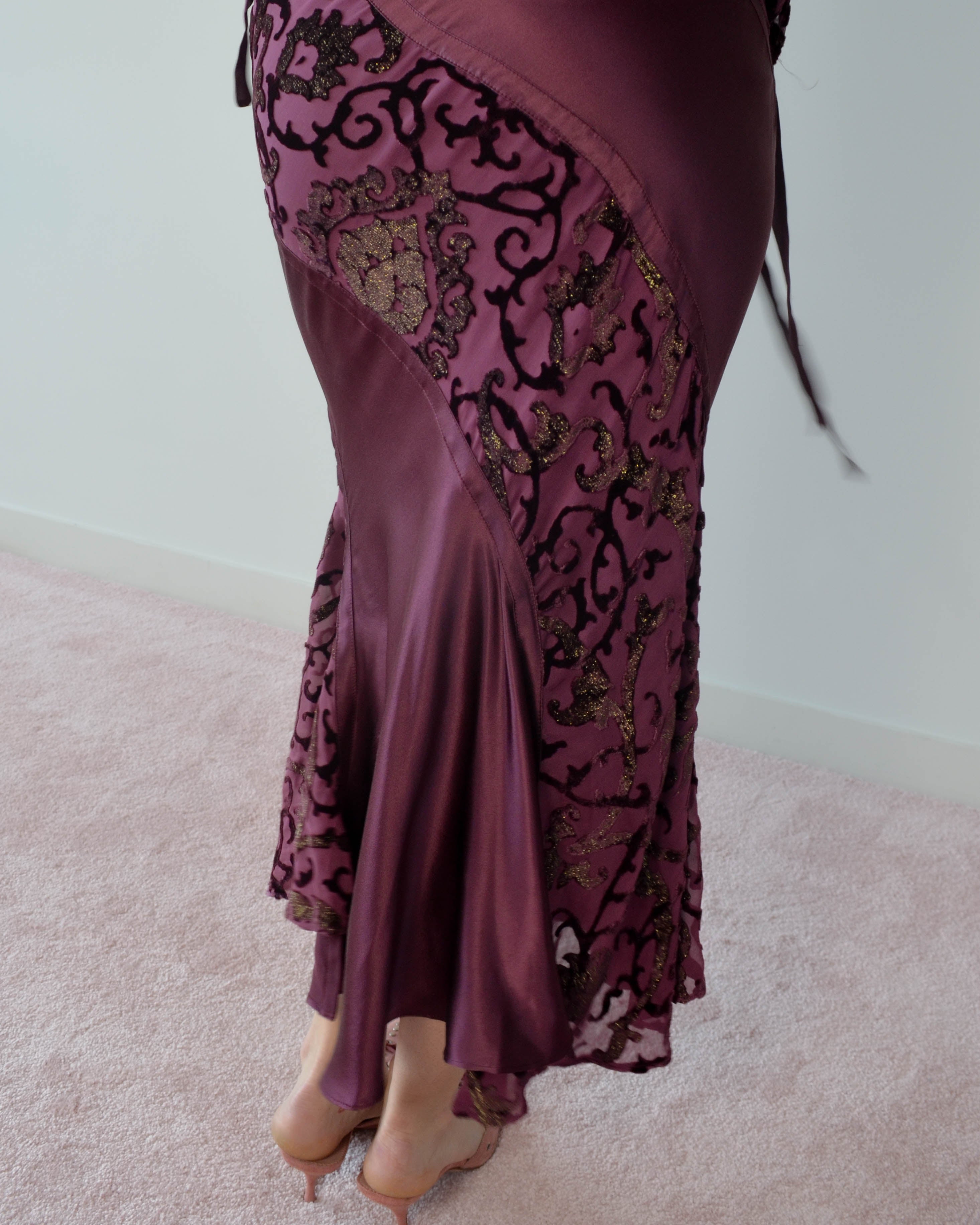 FW04 SILK DEVORÉ RUFFLE SKIRT & BLOUSE SET