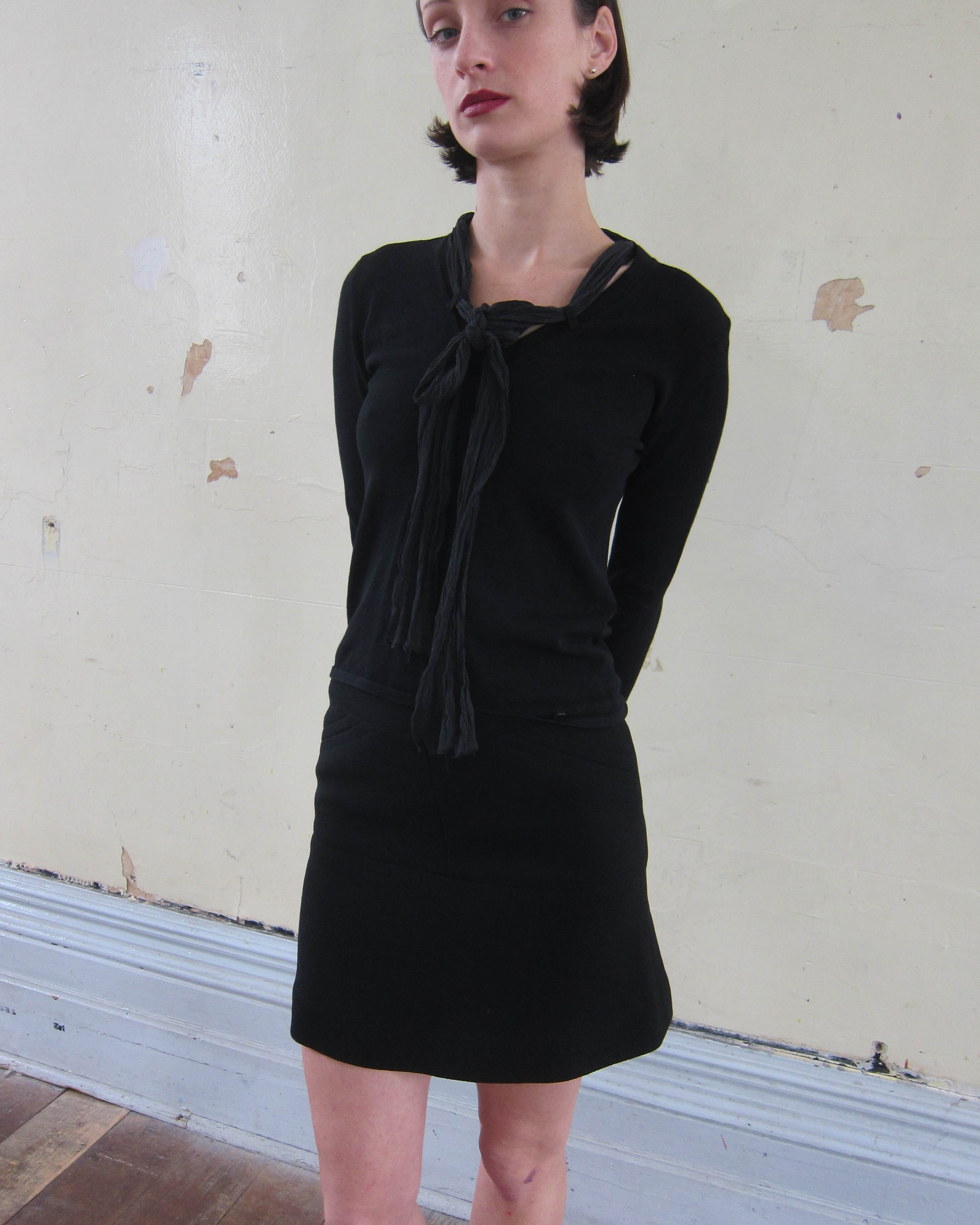 VINTAGE BOW-TIE KNIT TOP
