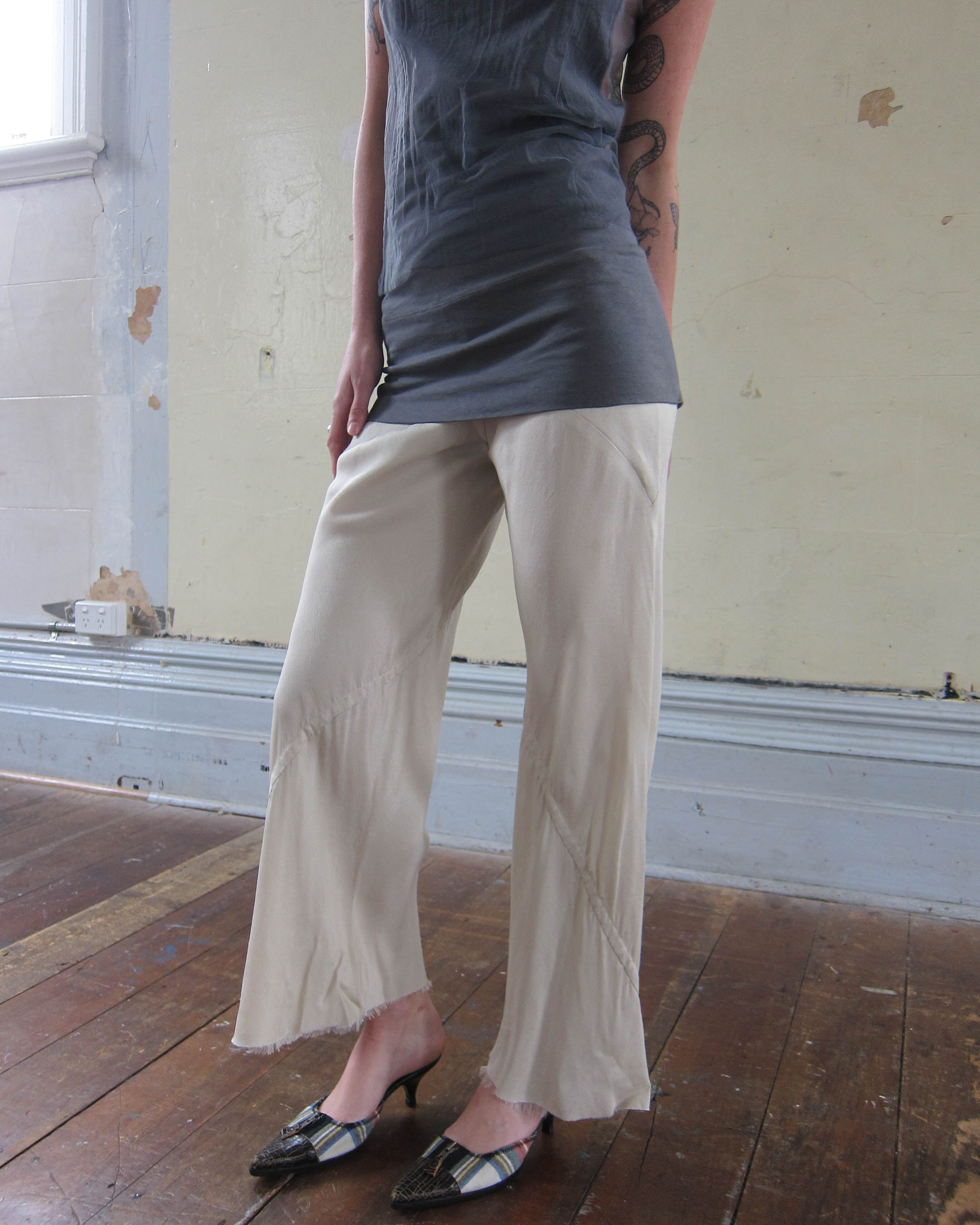 S2004 “CITROËN” SILK-BLEND WIDE-LEG TROUSERS