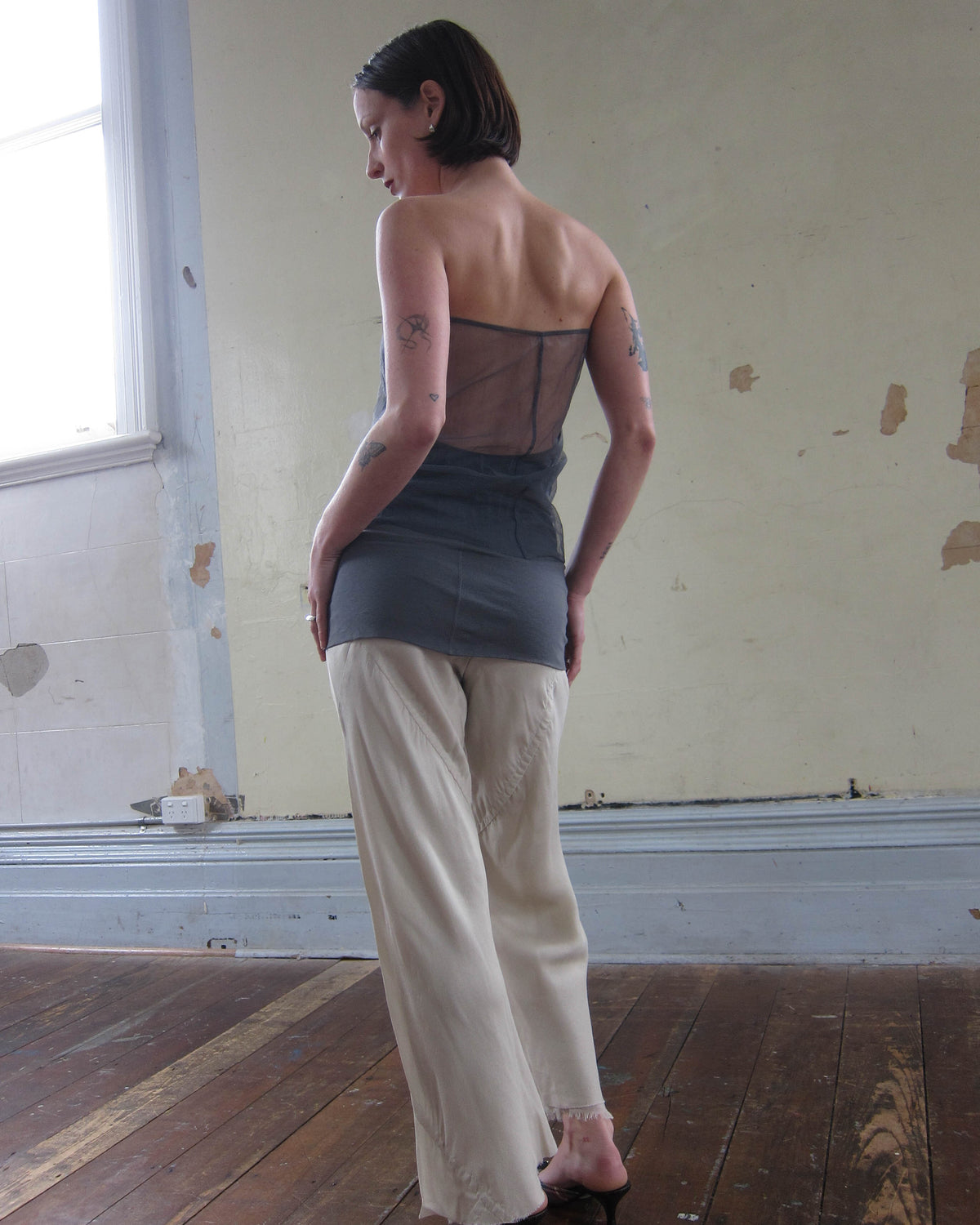 S2004 “CITROËN” SILK-BLEND WIDE-LEG TROUSERS