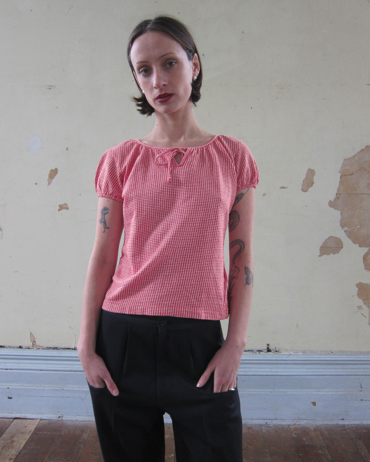 AD2002 GINGHAM TOP
