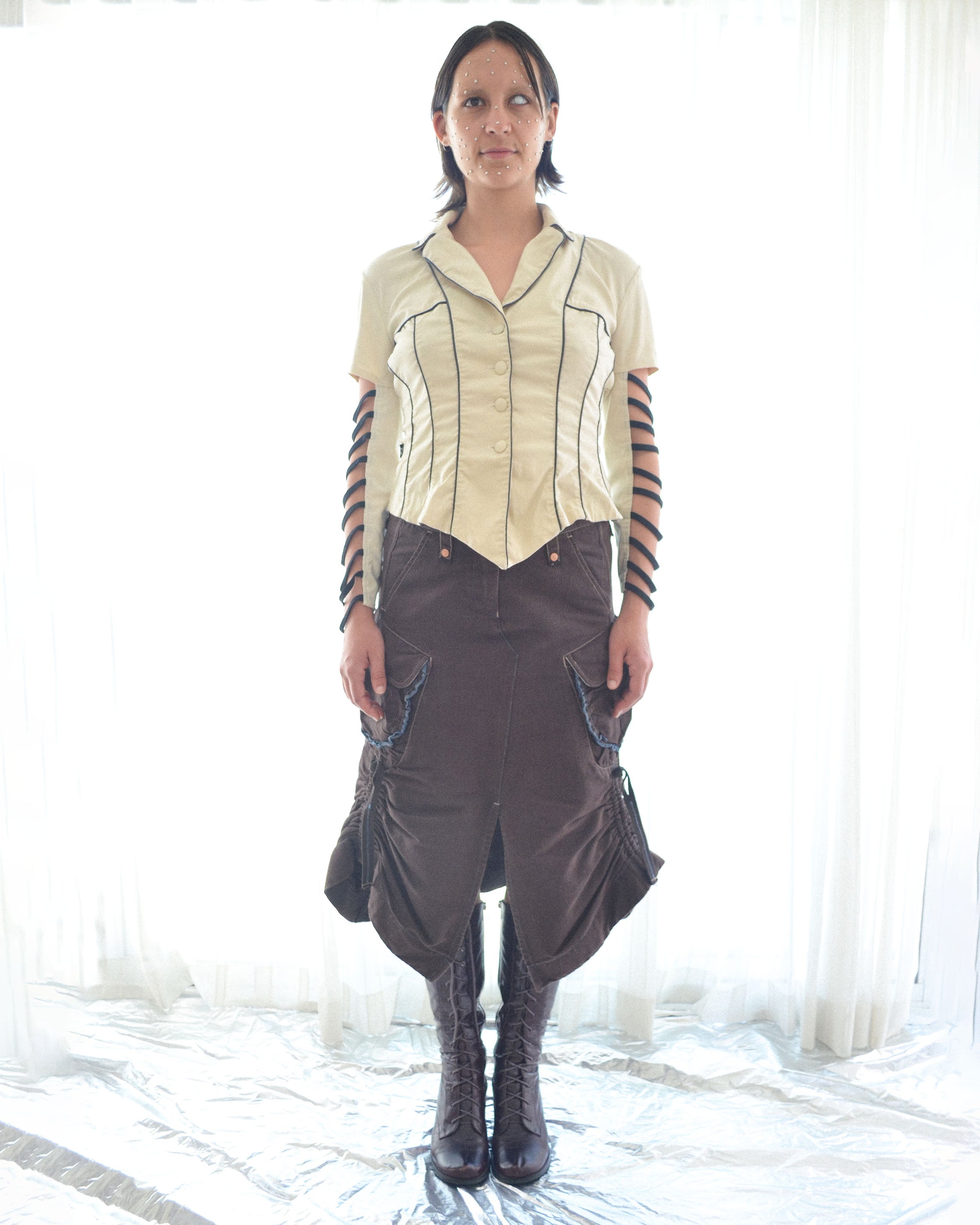 HARNESS DETAIL MIDI SKIRT