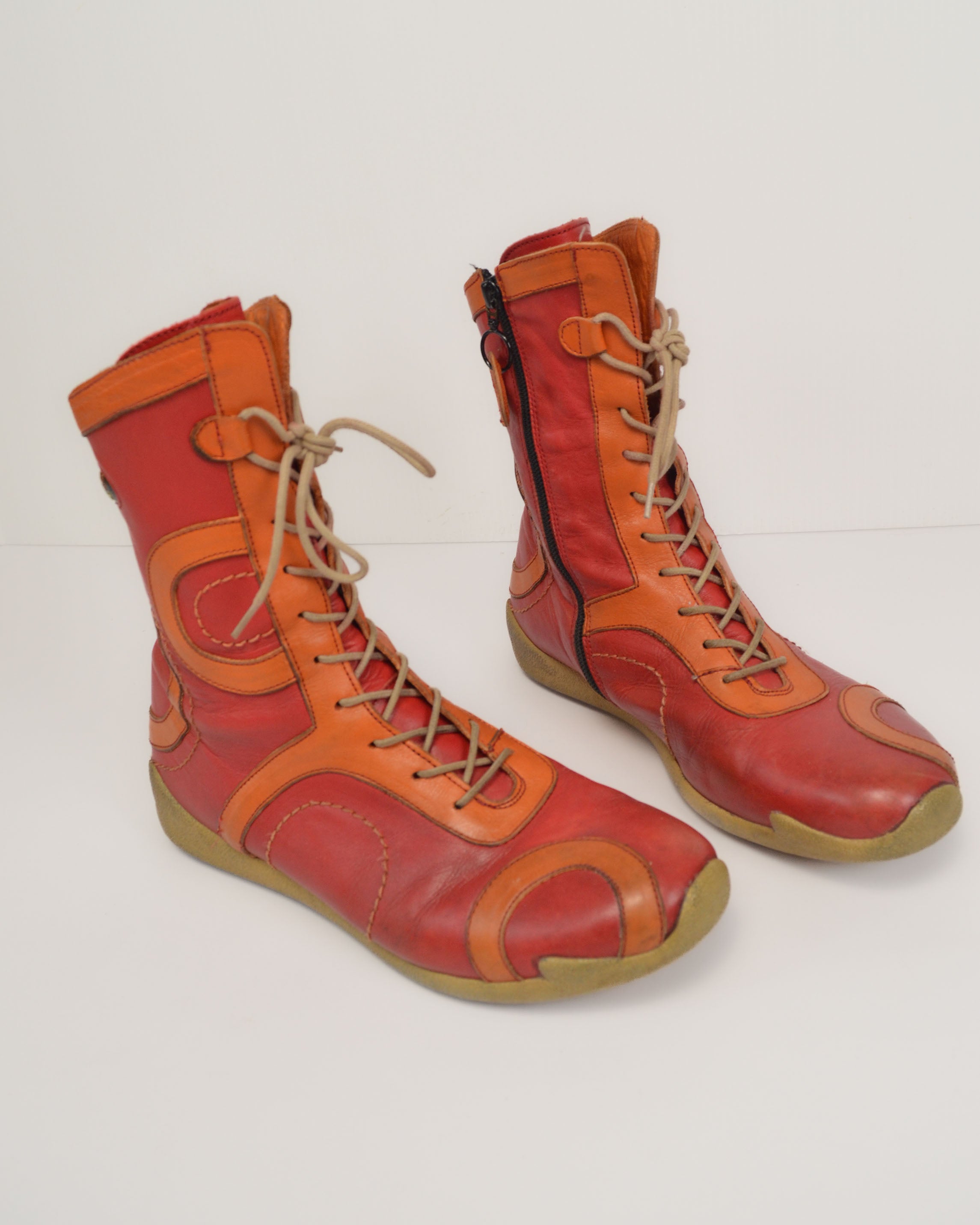 2000's PINK LEATHER BOXING BOOTS