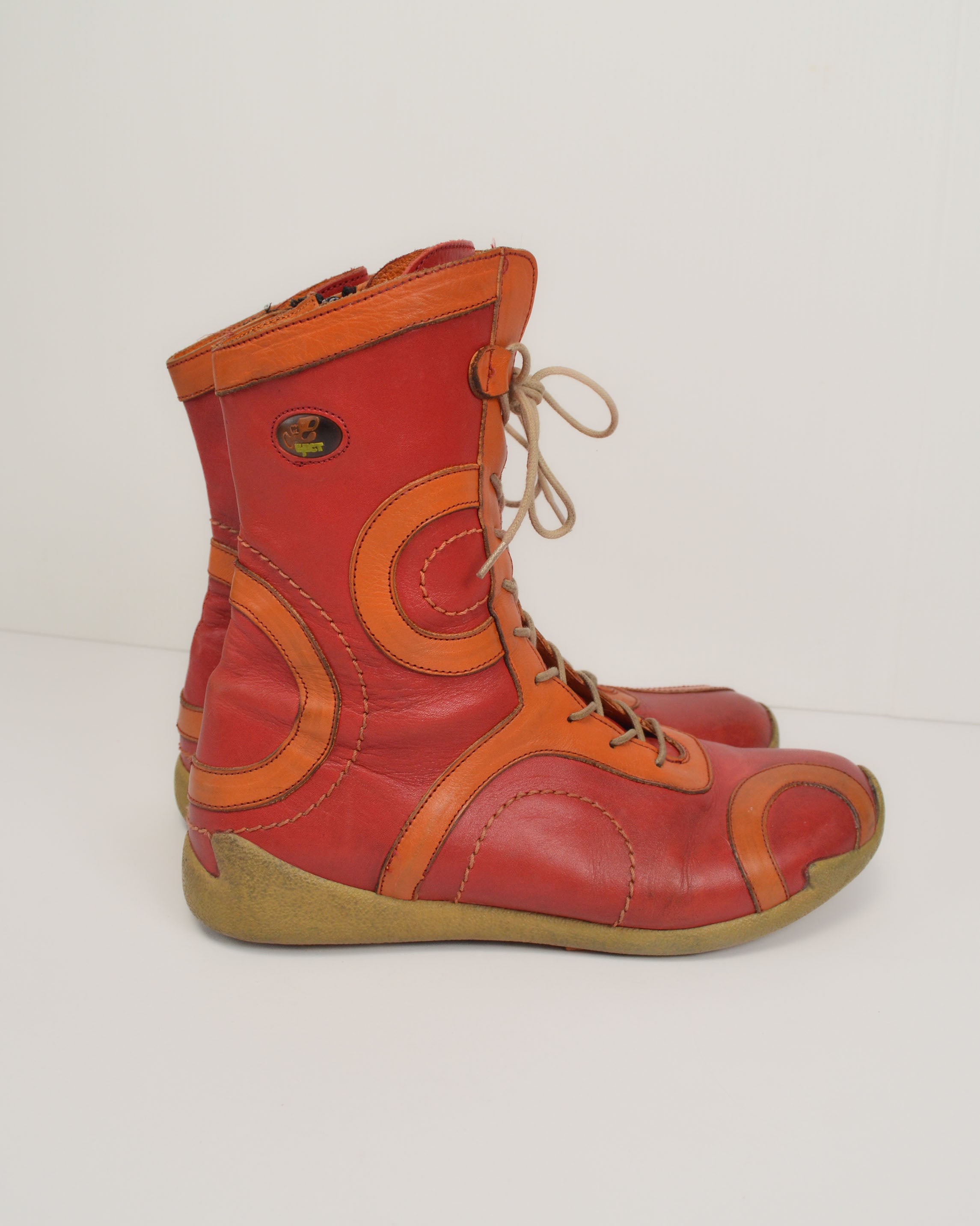 2000's PINK LEATHER BOXING BOOTS