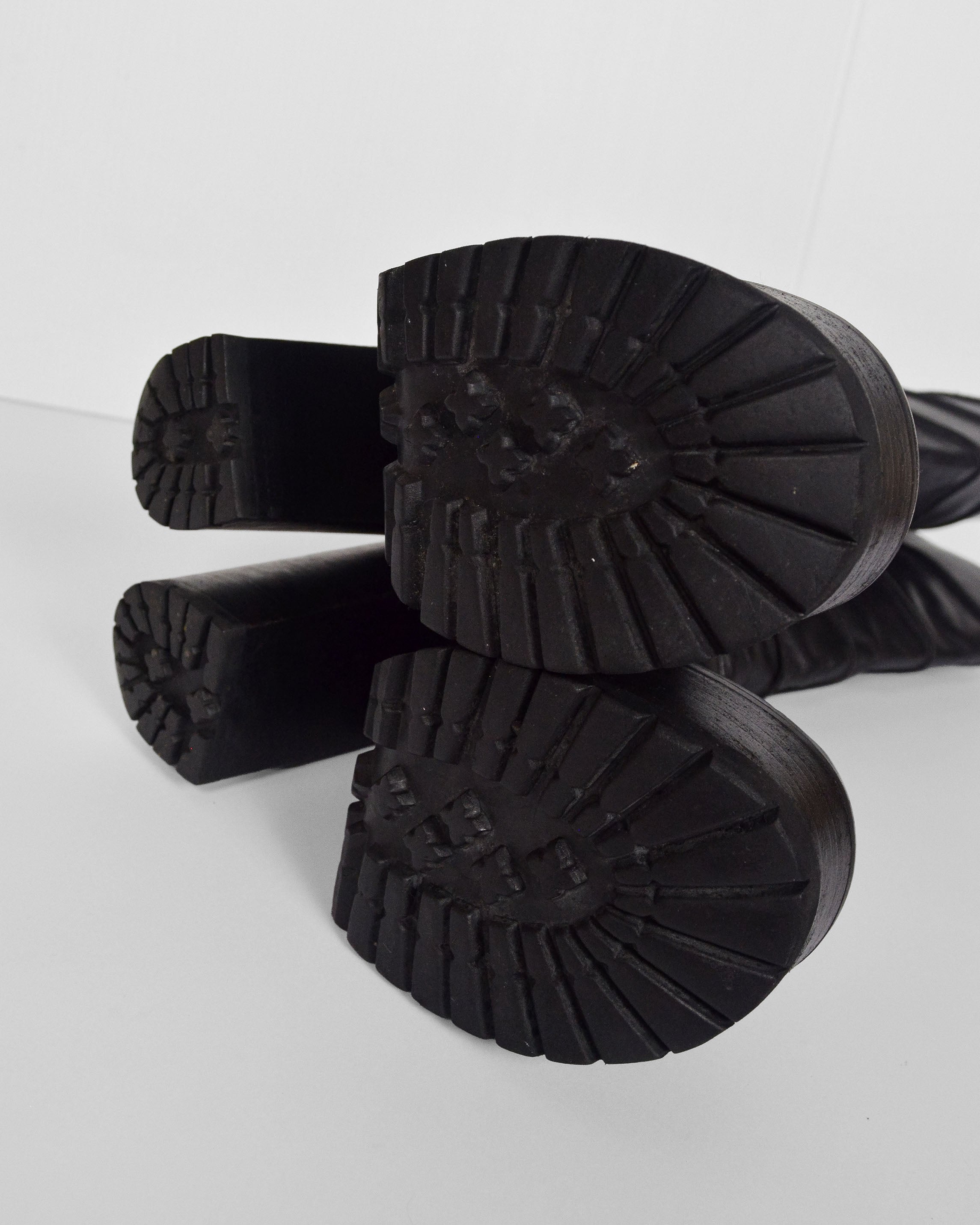 90s RARE LEATHER PLATFORM BOOTS