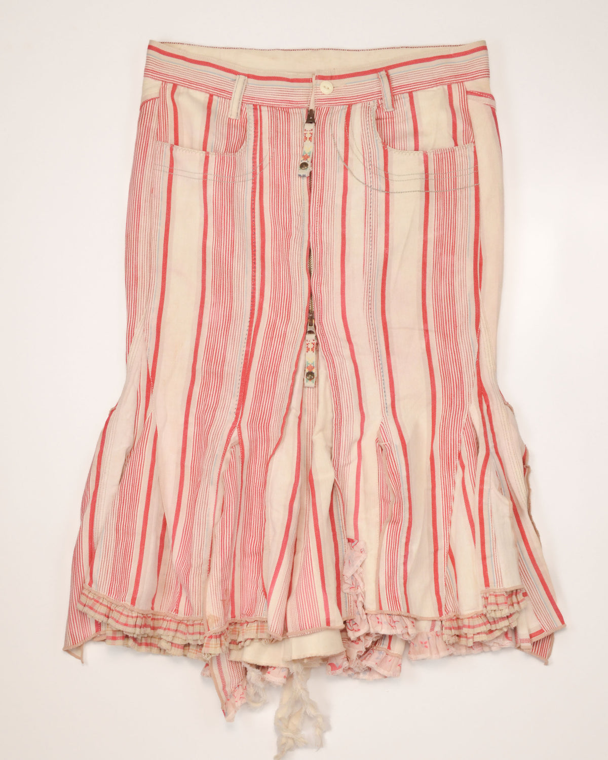 2000s STRIPED MIDI FISHTAIL SKIRT