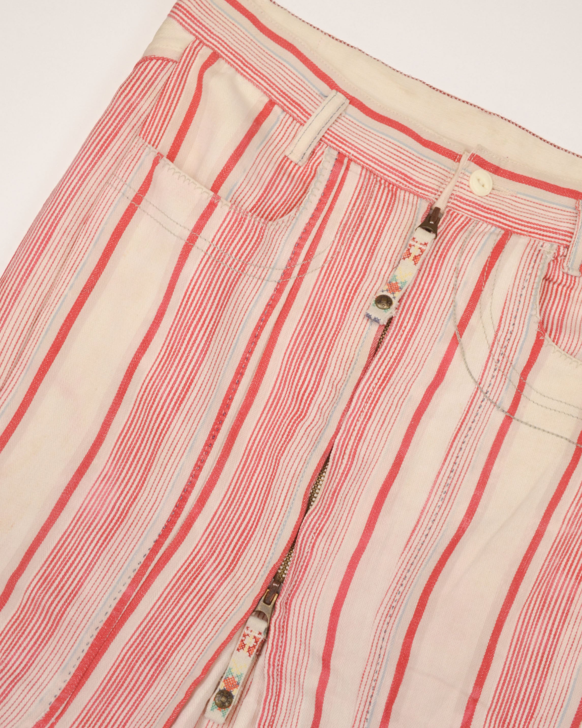 2000s STRIPED MIDI FISHTAIL SKIRT