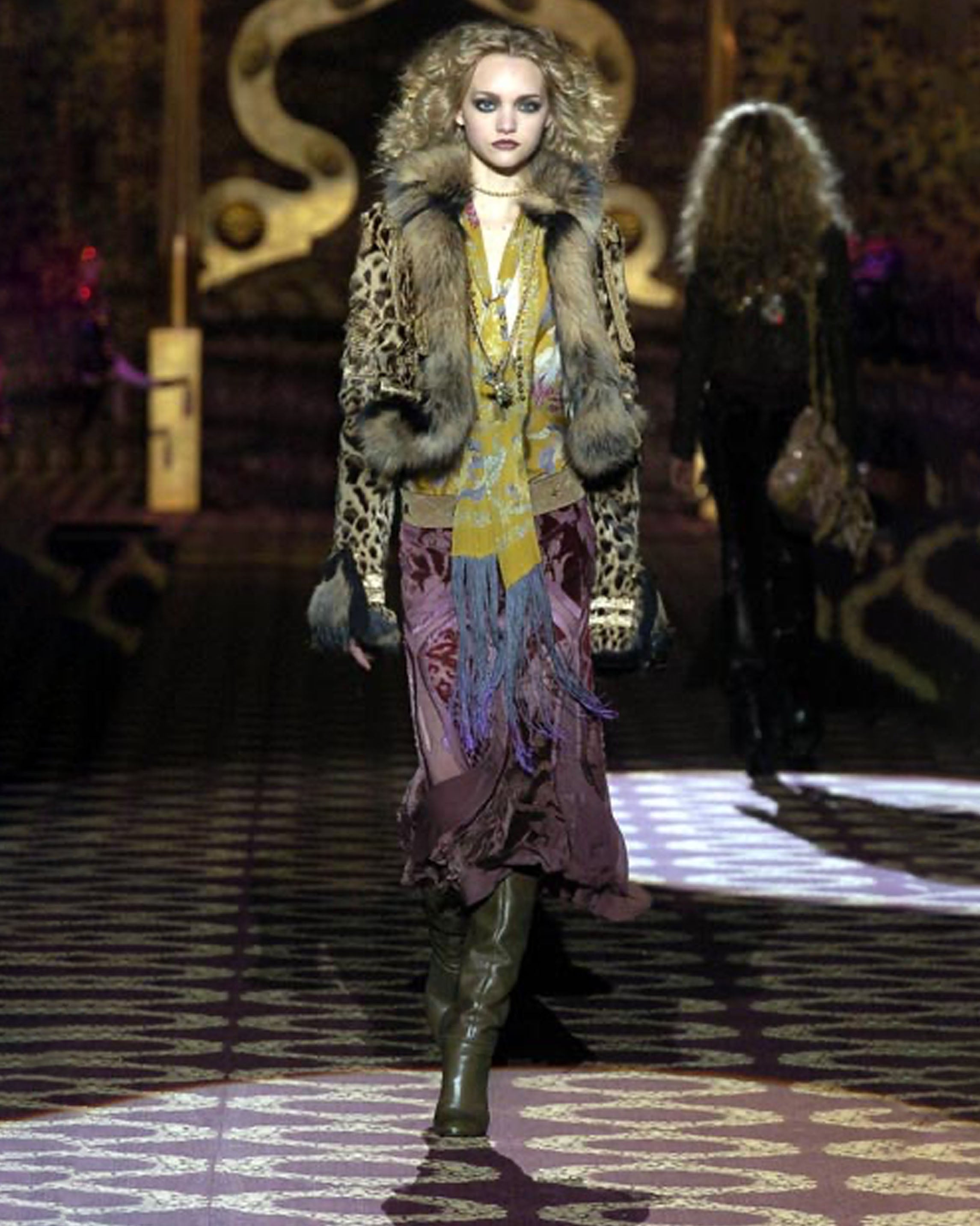 FW04 SILK DEVORÉ RUFFLE SKIRT & BLOUSE SET
