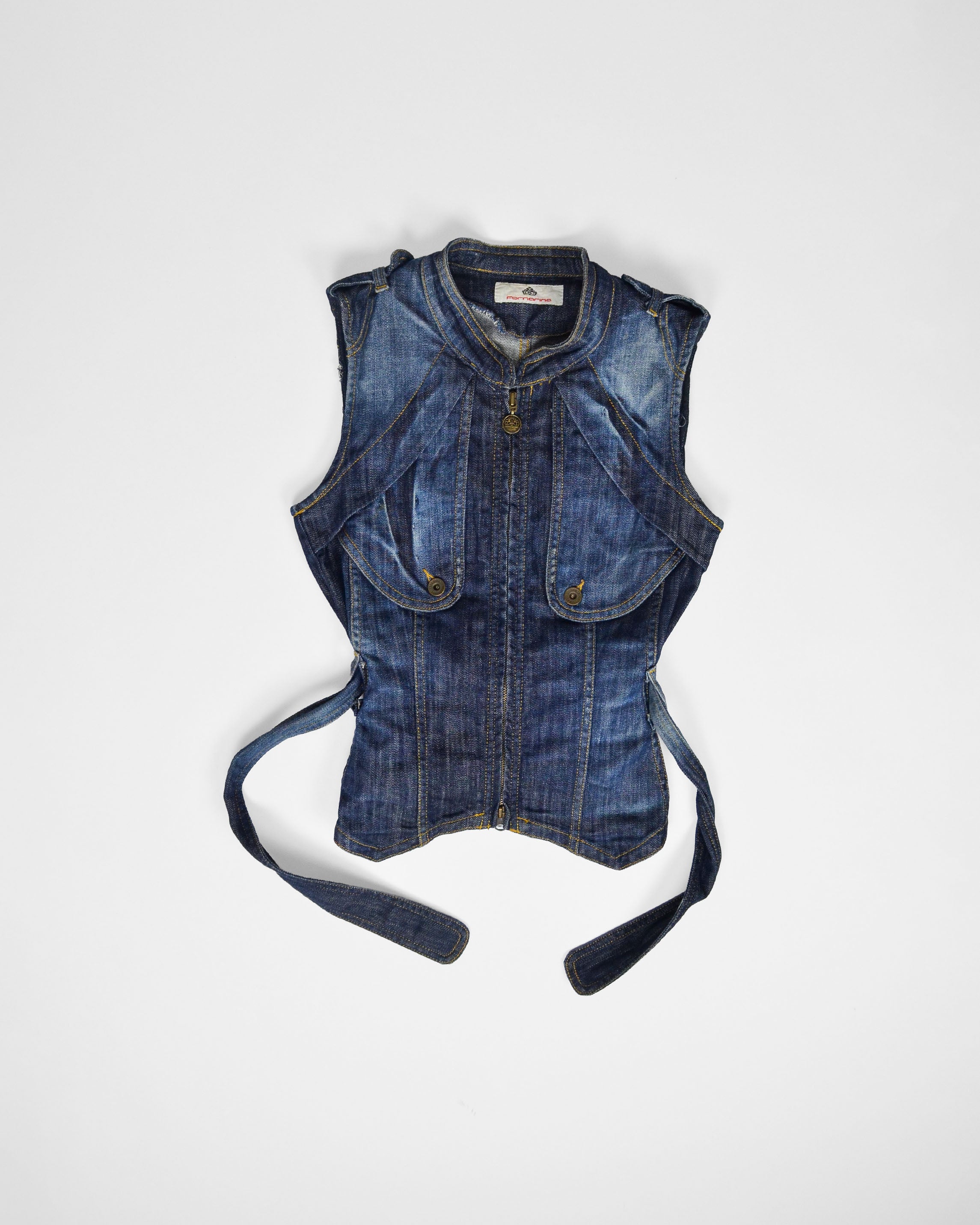 Y2K ITALIAN DENIM CORSET TANK TOP