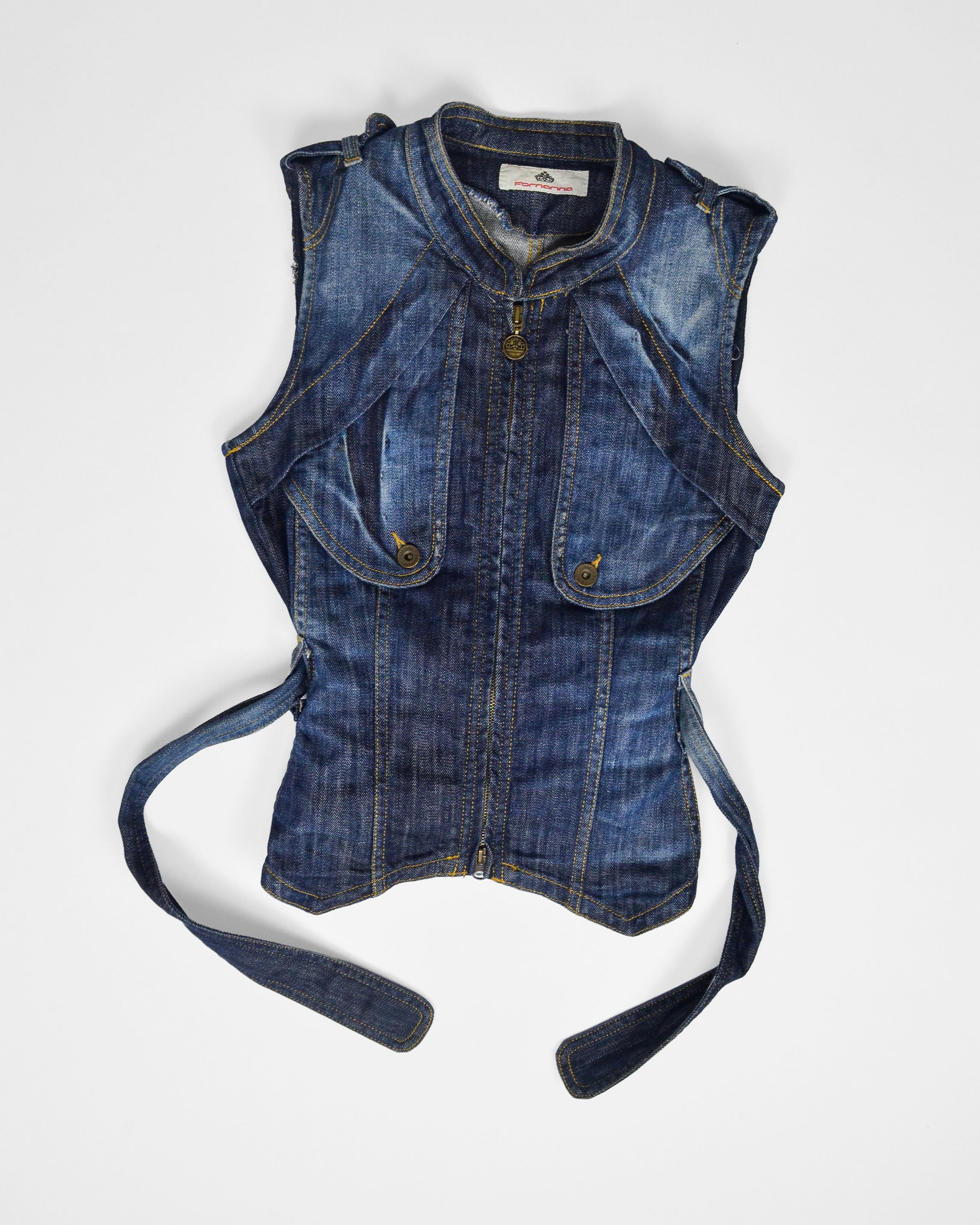 Y2K ITALIAN DENIM CORSET TANK TOP