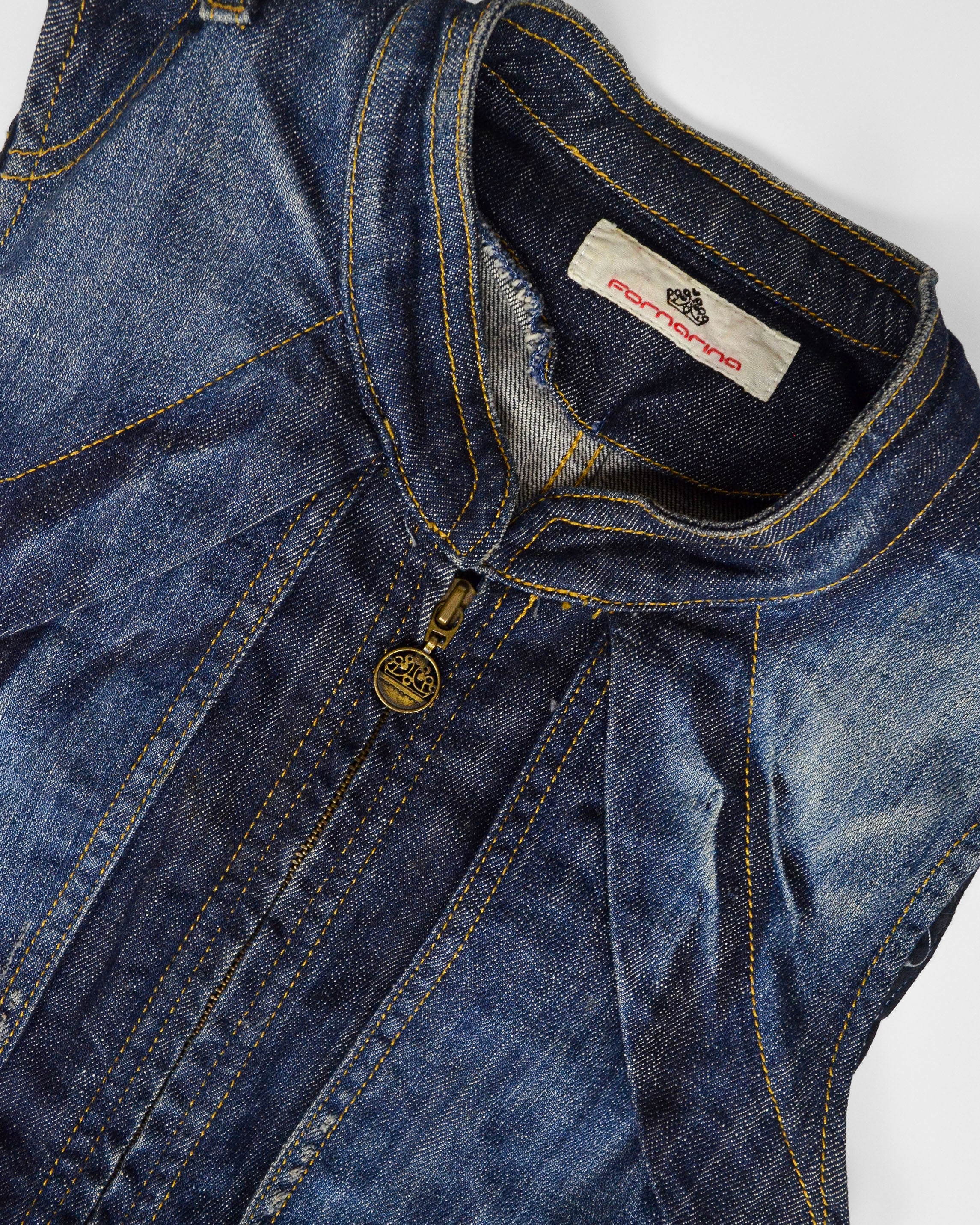Y2K ITALIAN DENIM CORSET TANK TOP