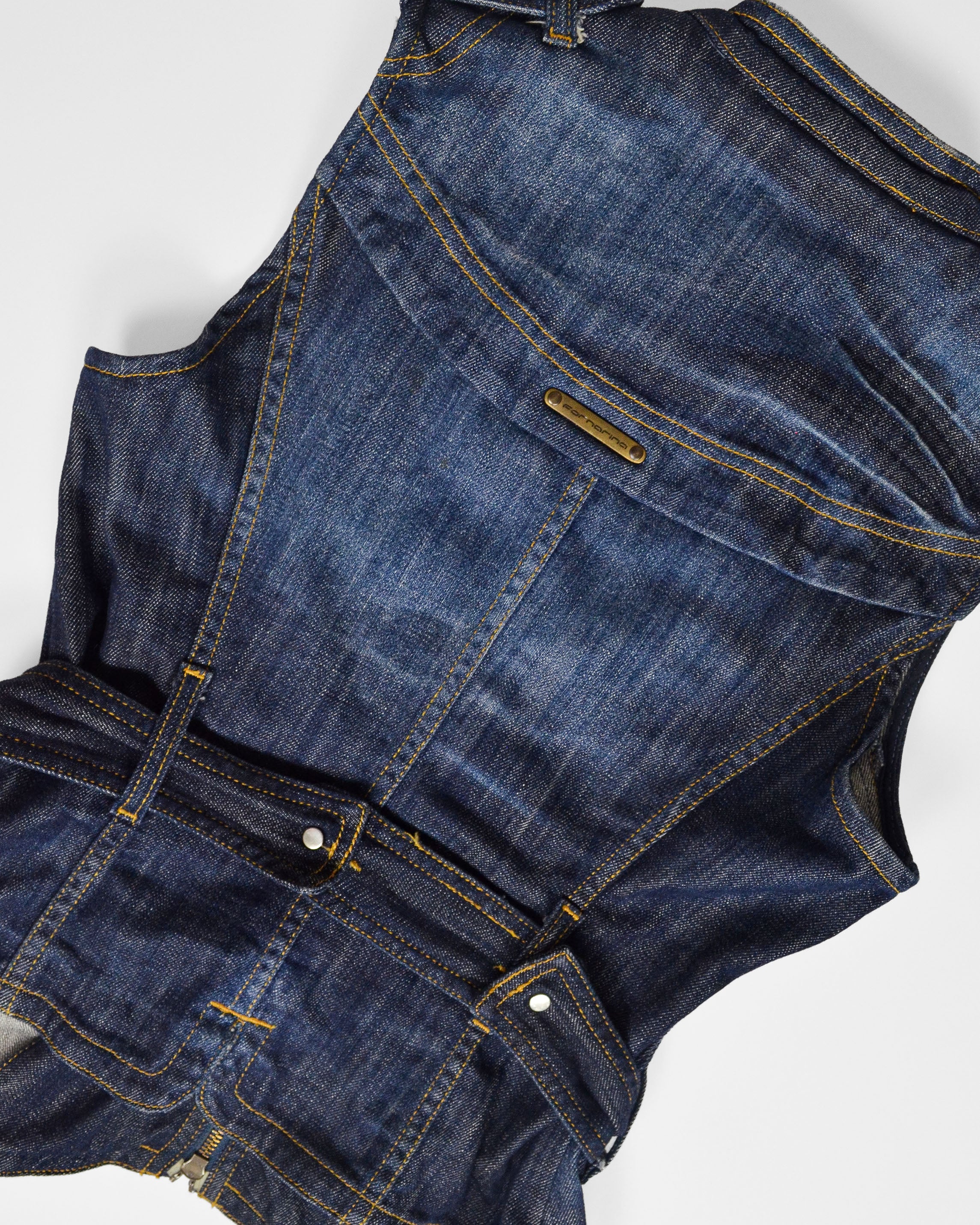 Y2K ITALIAN DENIM CORSET TANK TOP