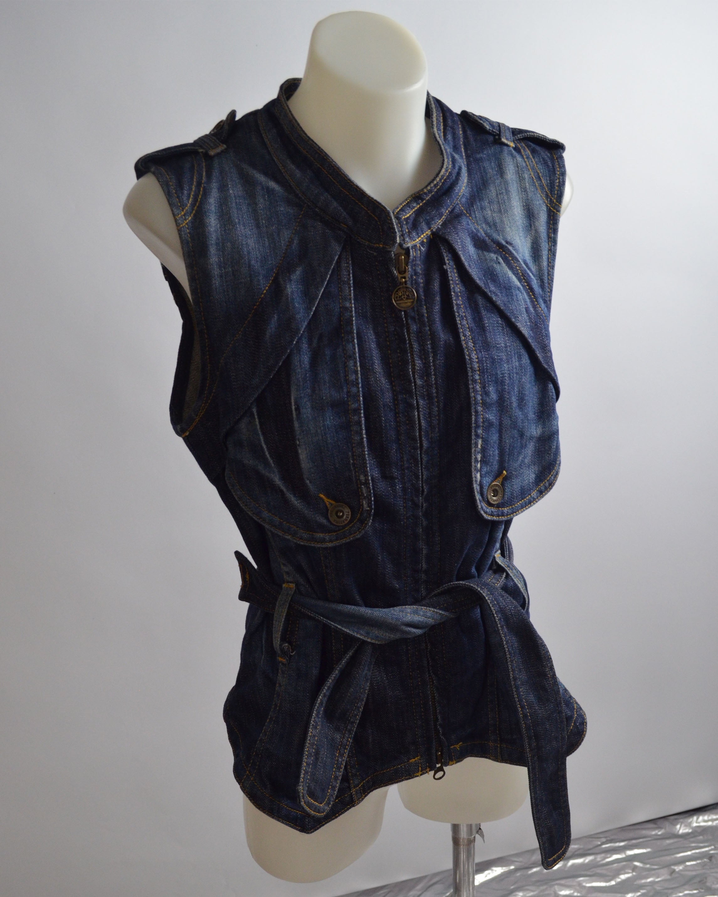 Y2K ITALIAN DENIM CORSET TANK TOP