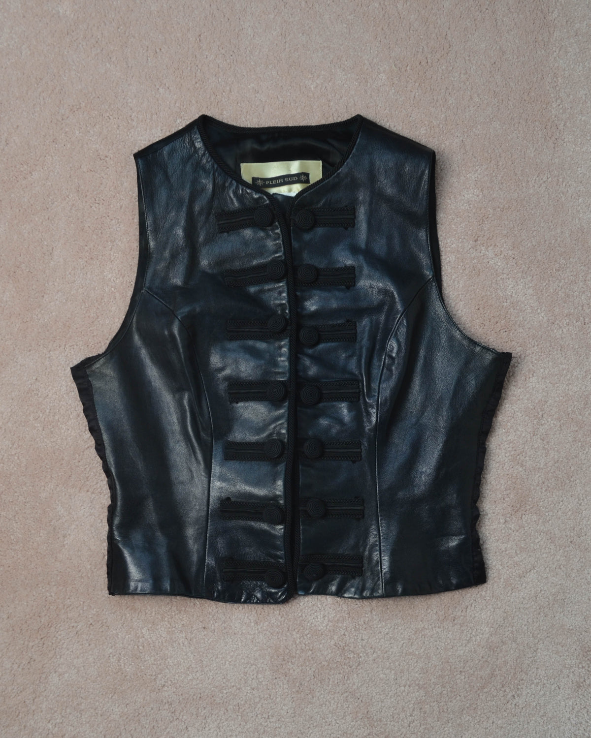 90s LEATHER MILITARY VEST
