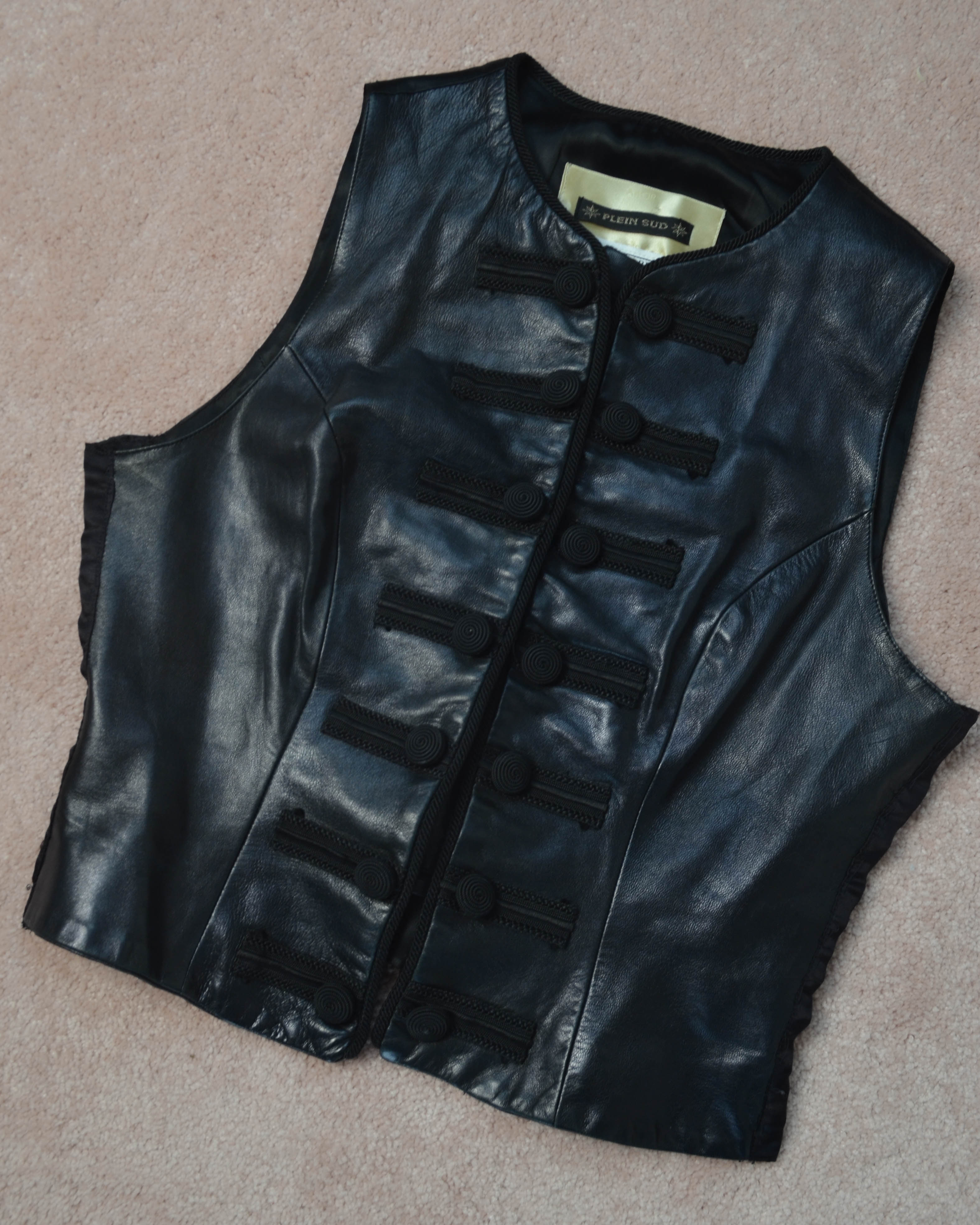 90s LEATHER MILITARY VEST