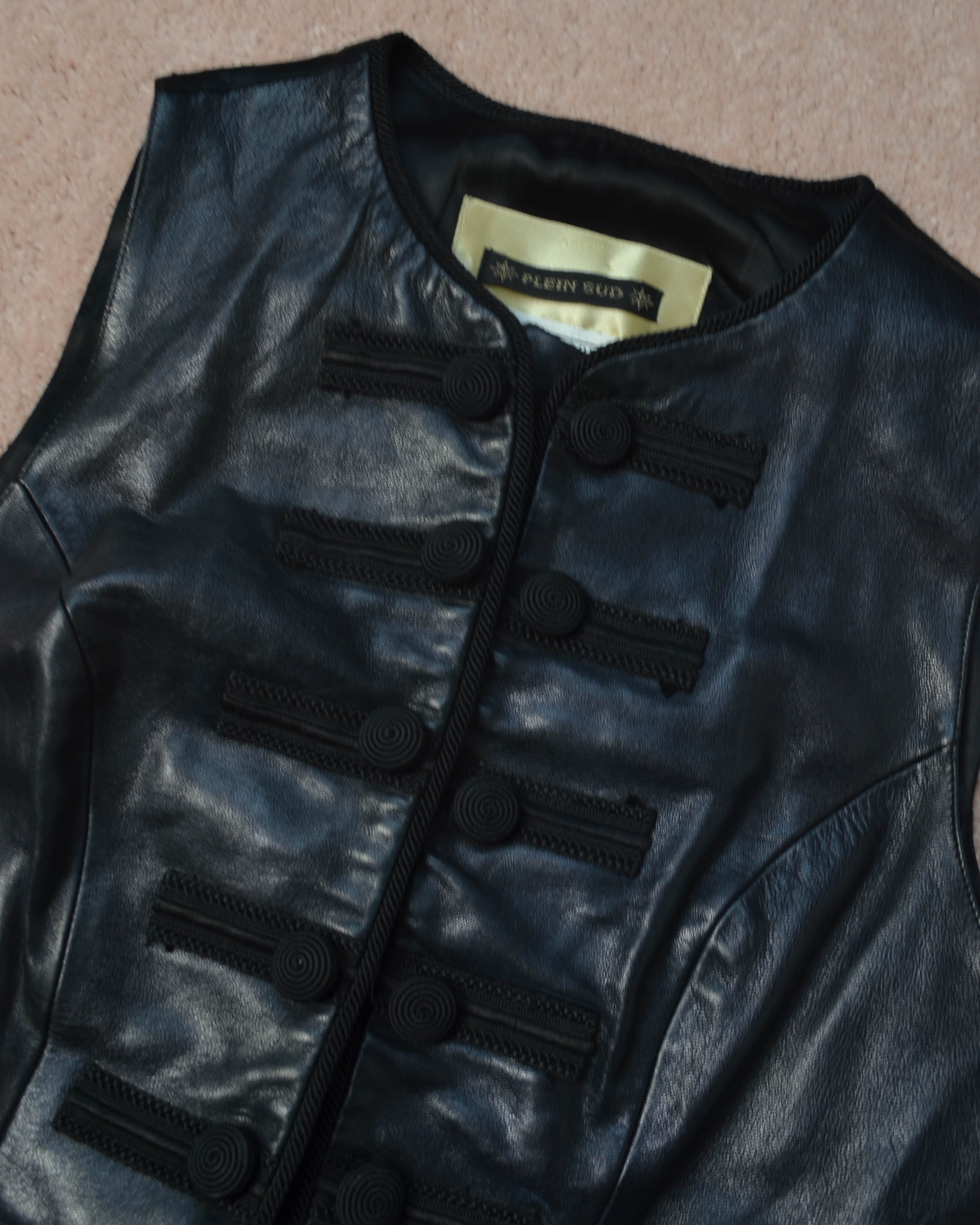 90s LEATHER MILITARY VEST