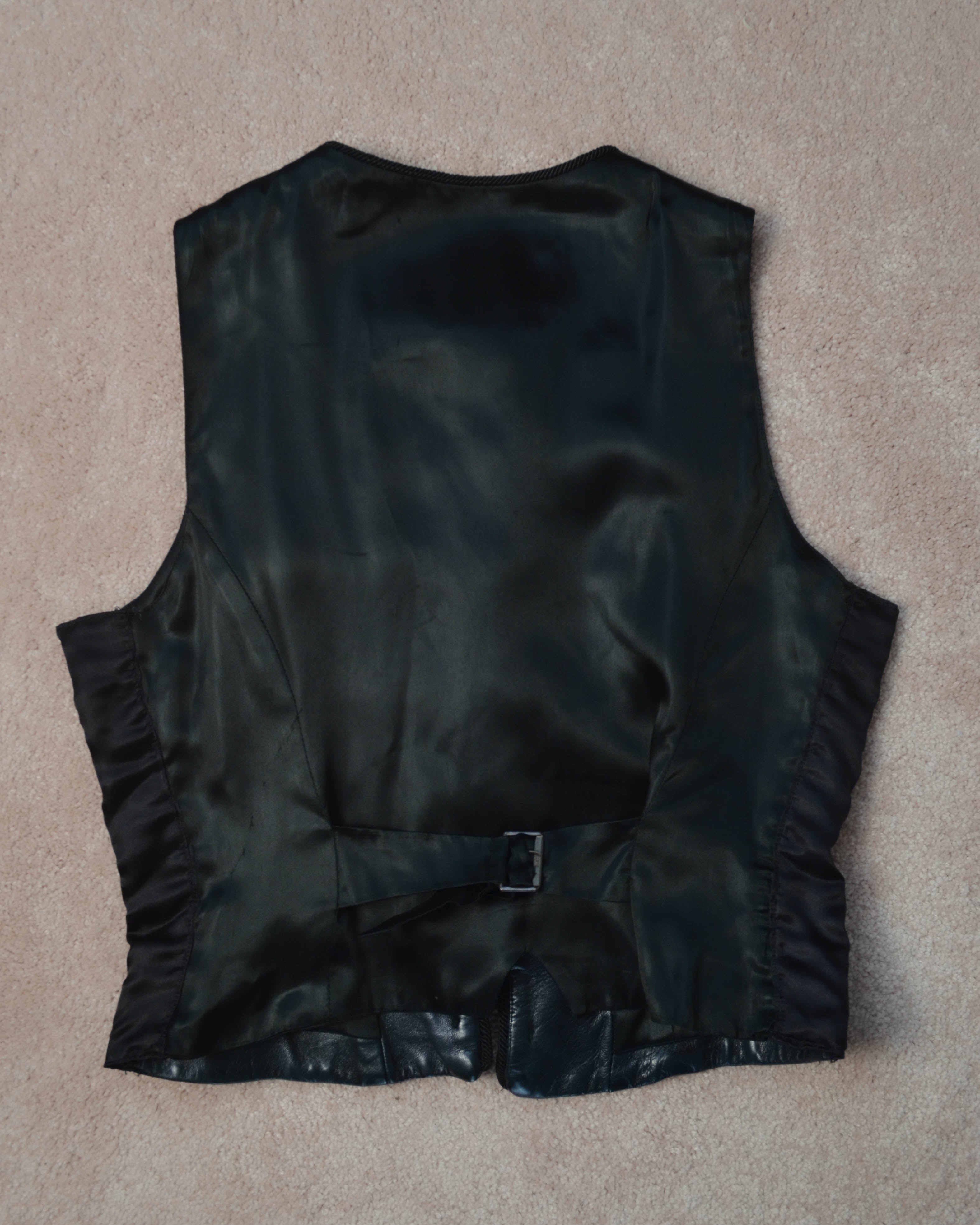 90s LEATHER MILITARY VEST