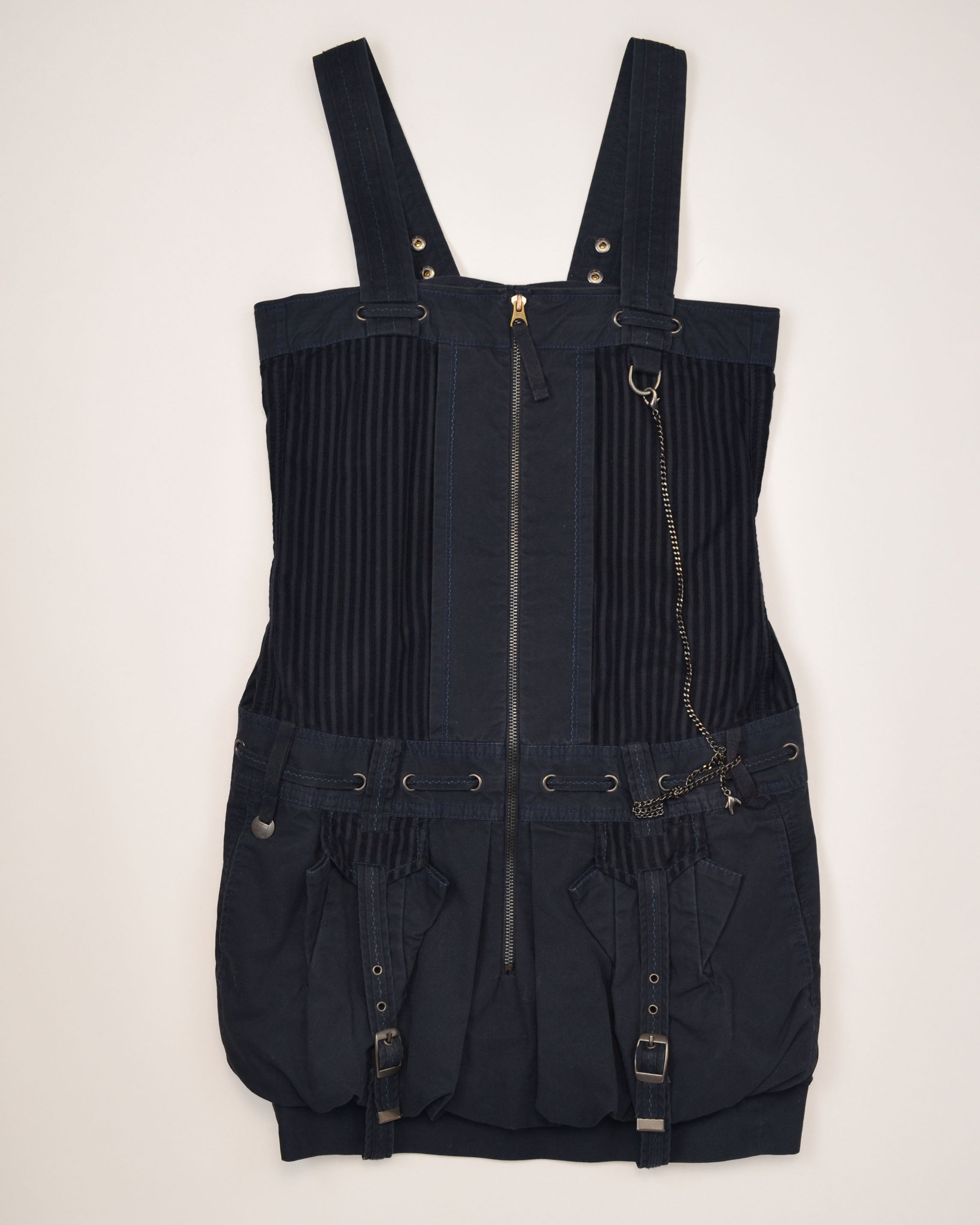 2000S BUBBLE PLEATED HARNESS DRESS