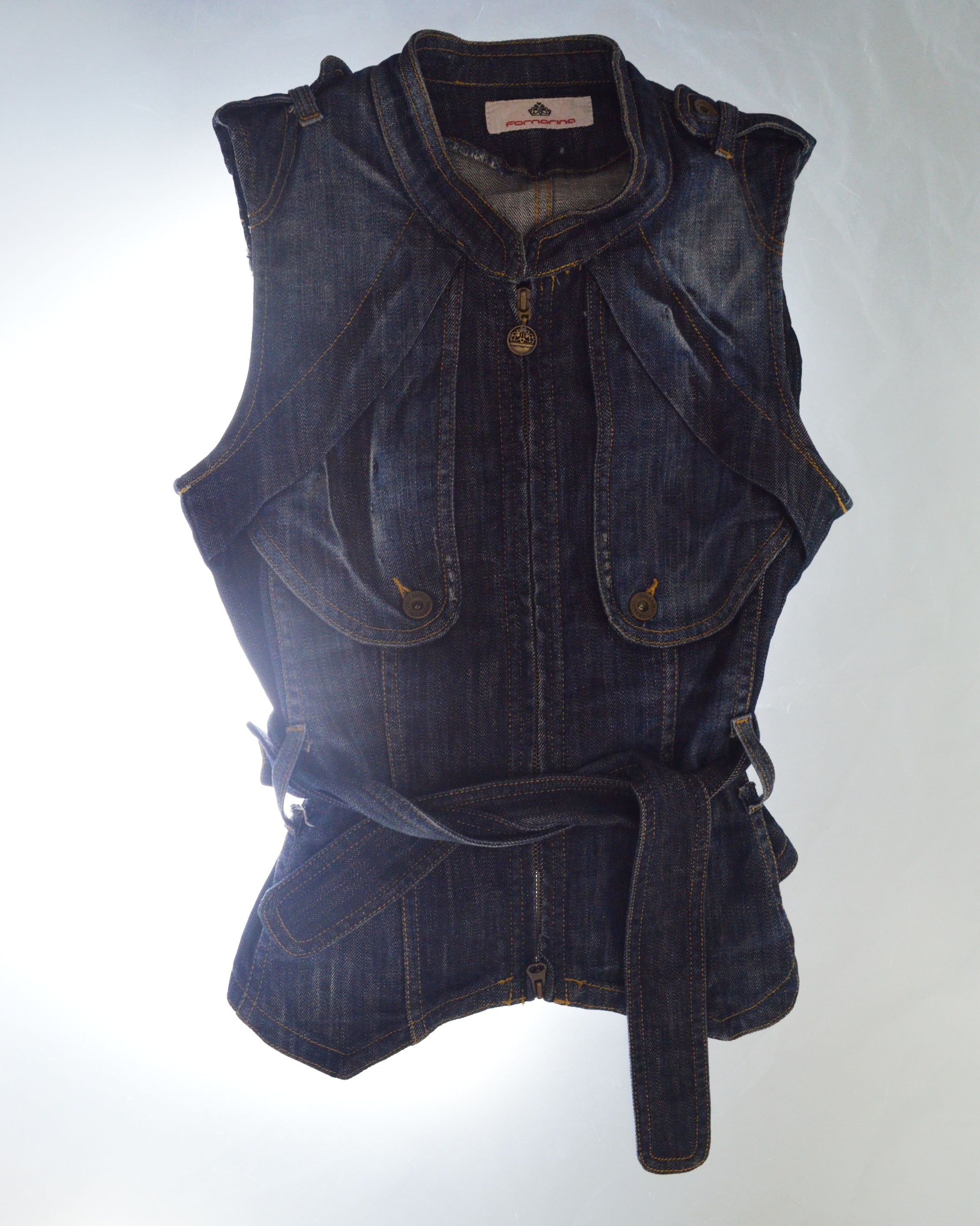 Y2K ITALIAN DENIM CORSET TANK TOP