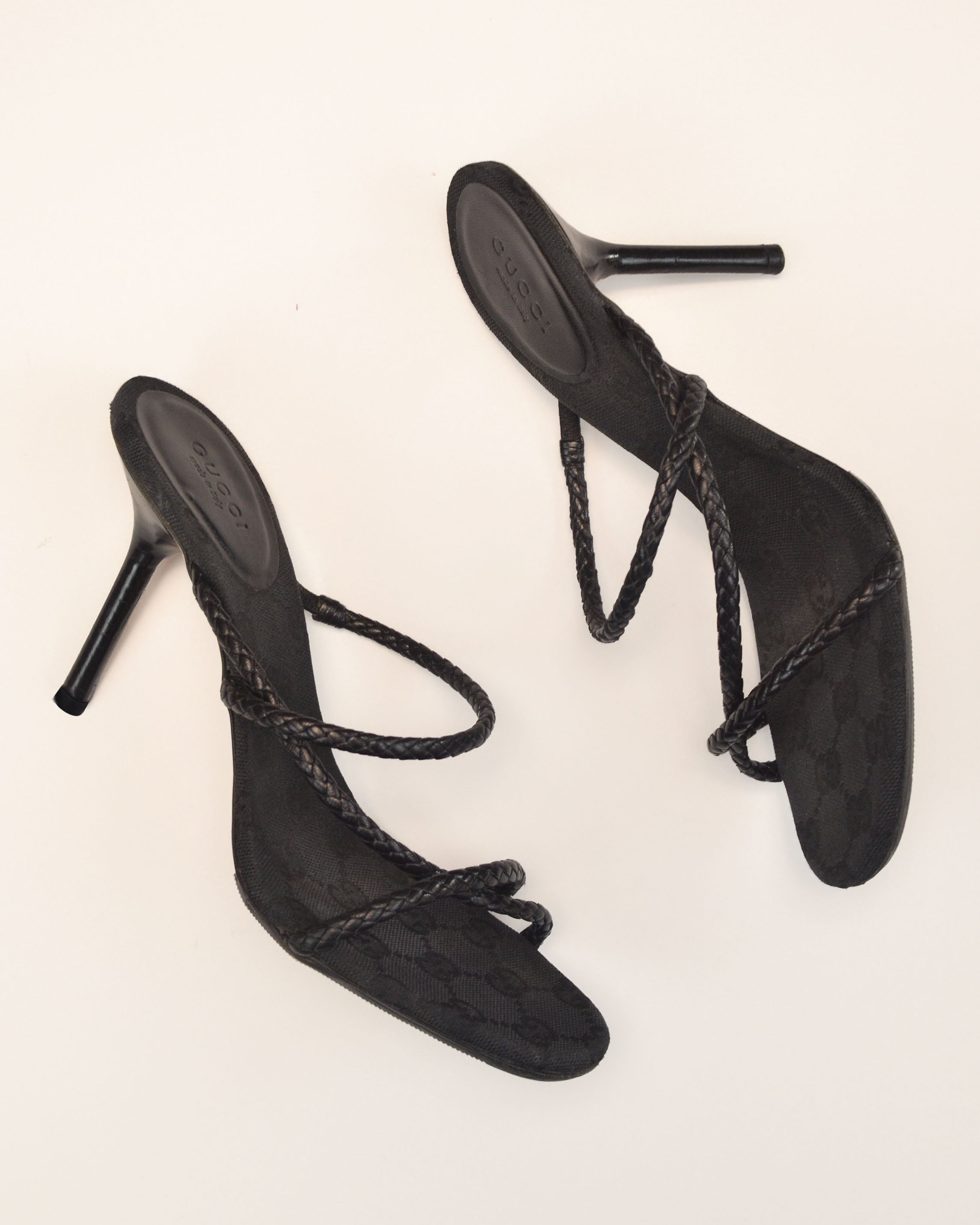 FALL WINTER 2002 GG MONOGRAM BRAIDED STRAP MULES