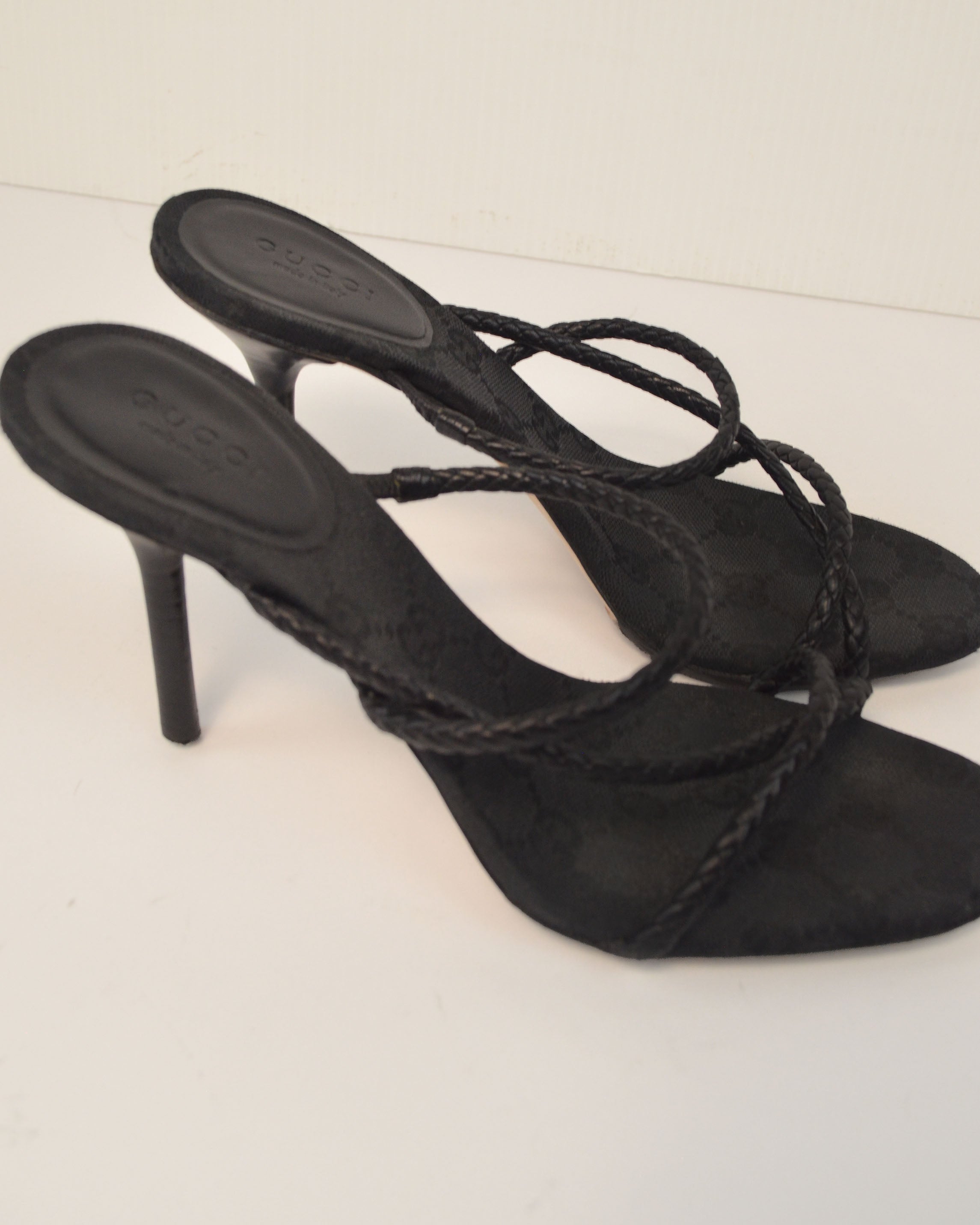 FALL WINTER 2002 GG MONOGRAM BRAIDED STRAP MULES