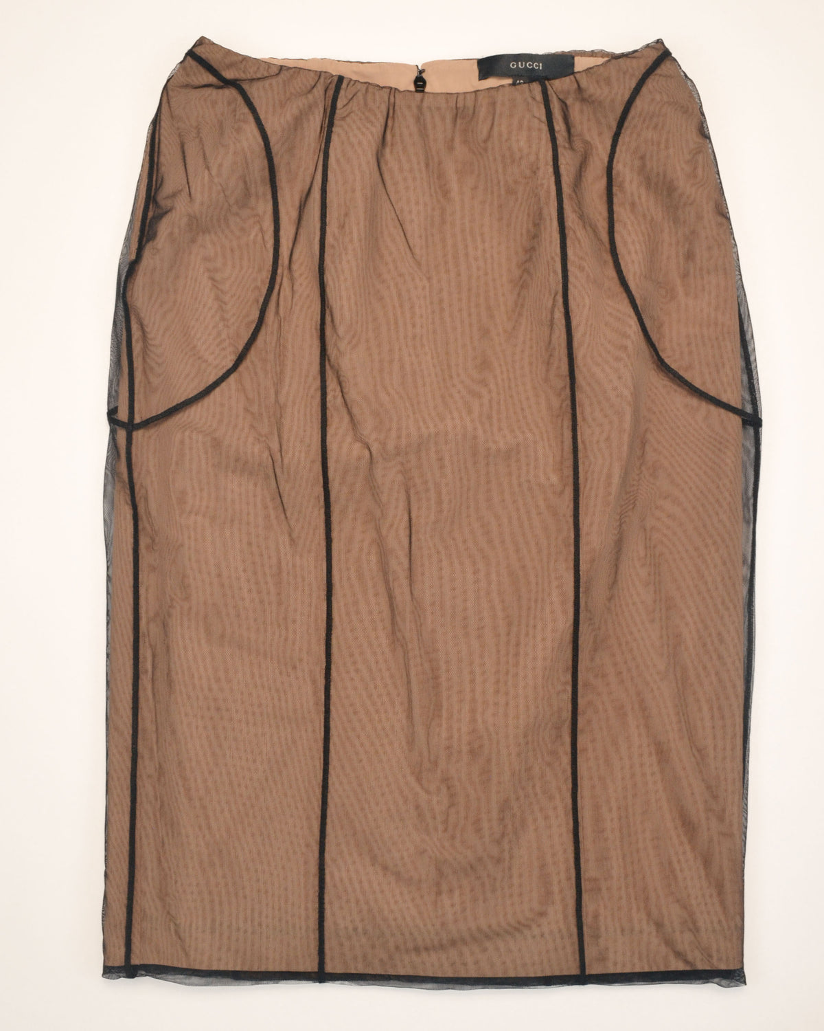 SPRING 2001 SHEER MESH PANELLED BODYCON SKIRT