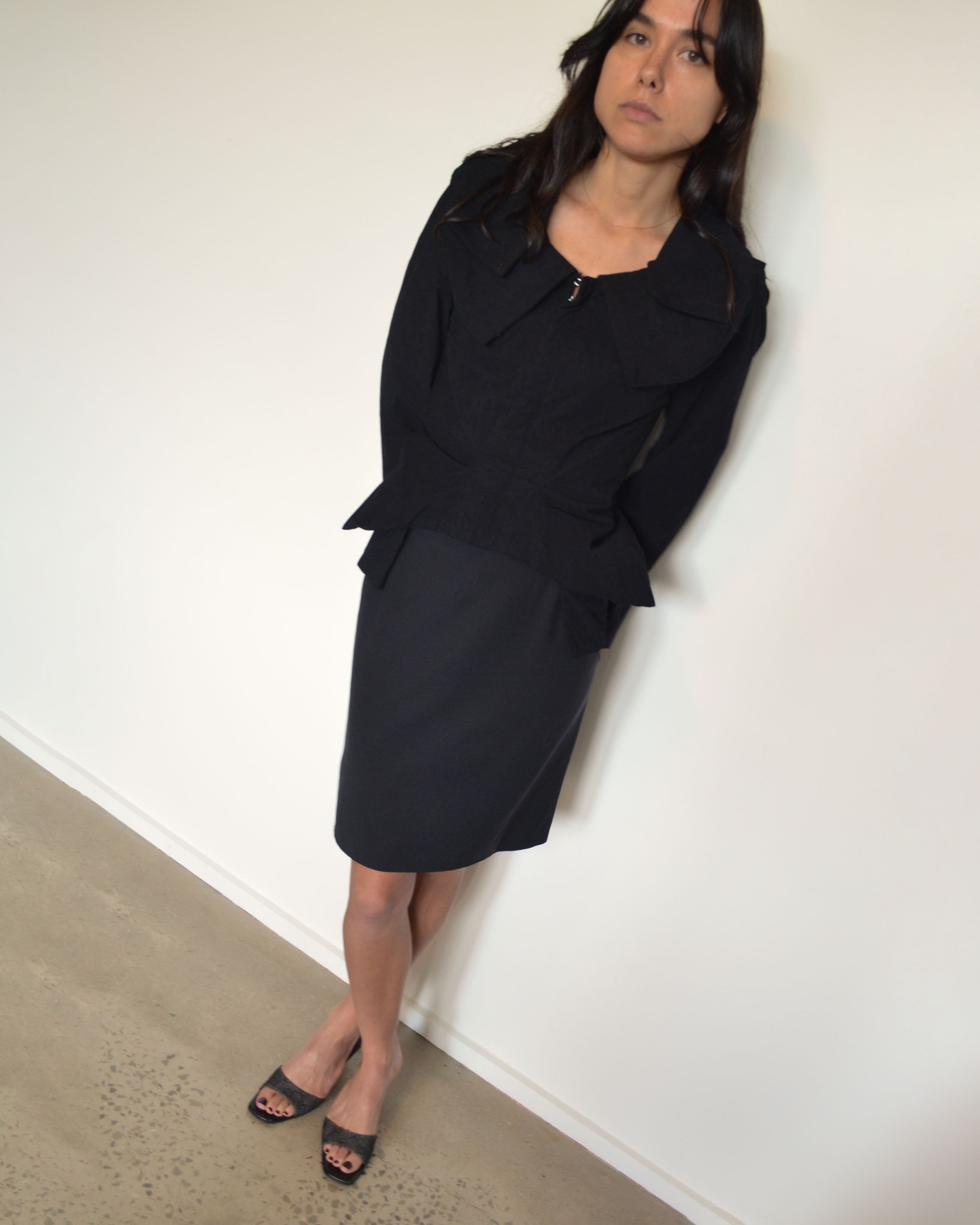 SS98 WOOL PENCIL SKIRT