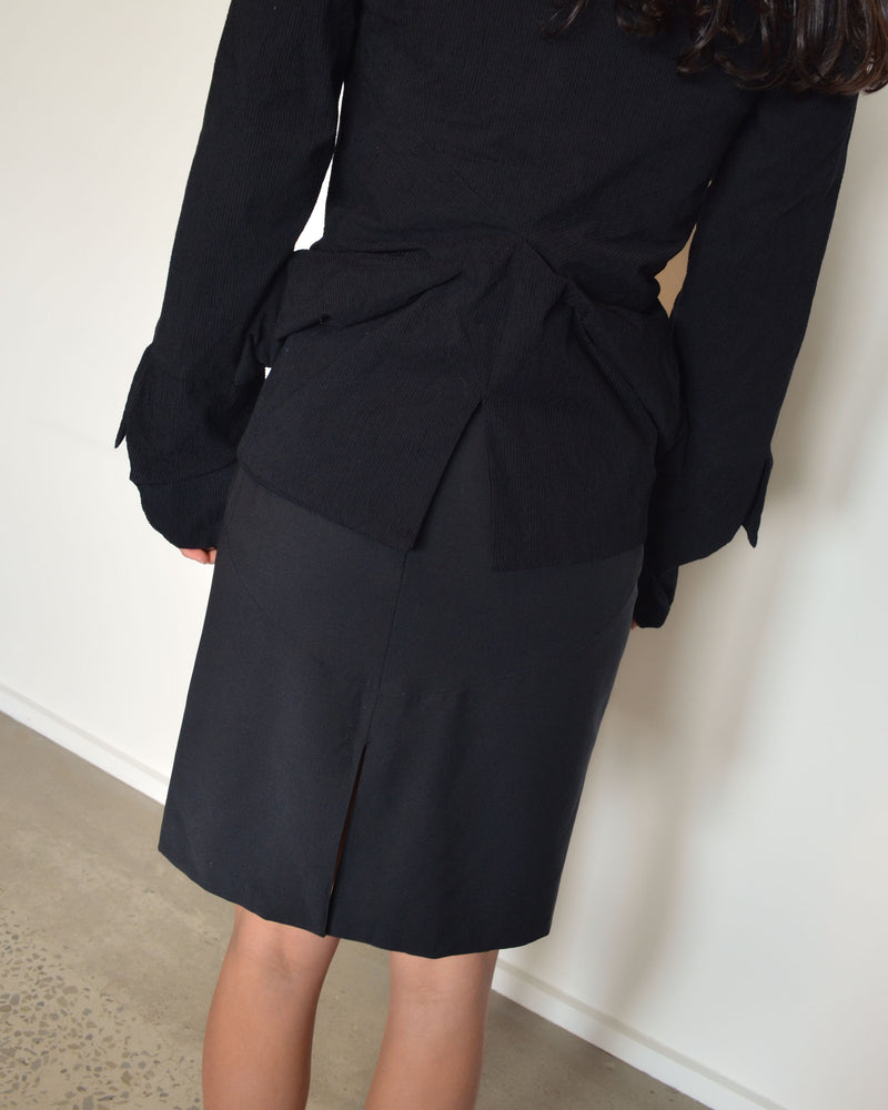 SS98 WOOL PENCIL SKIRT