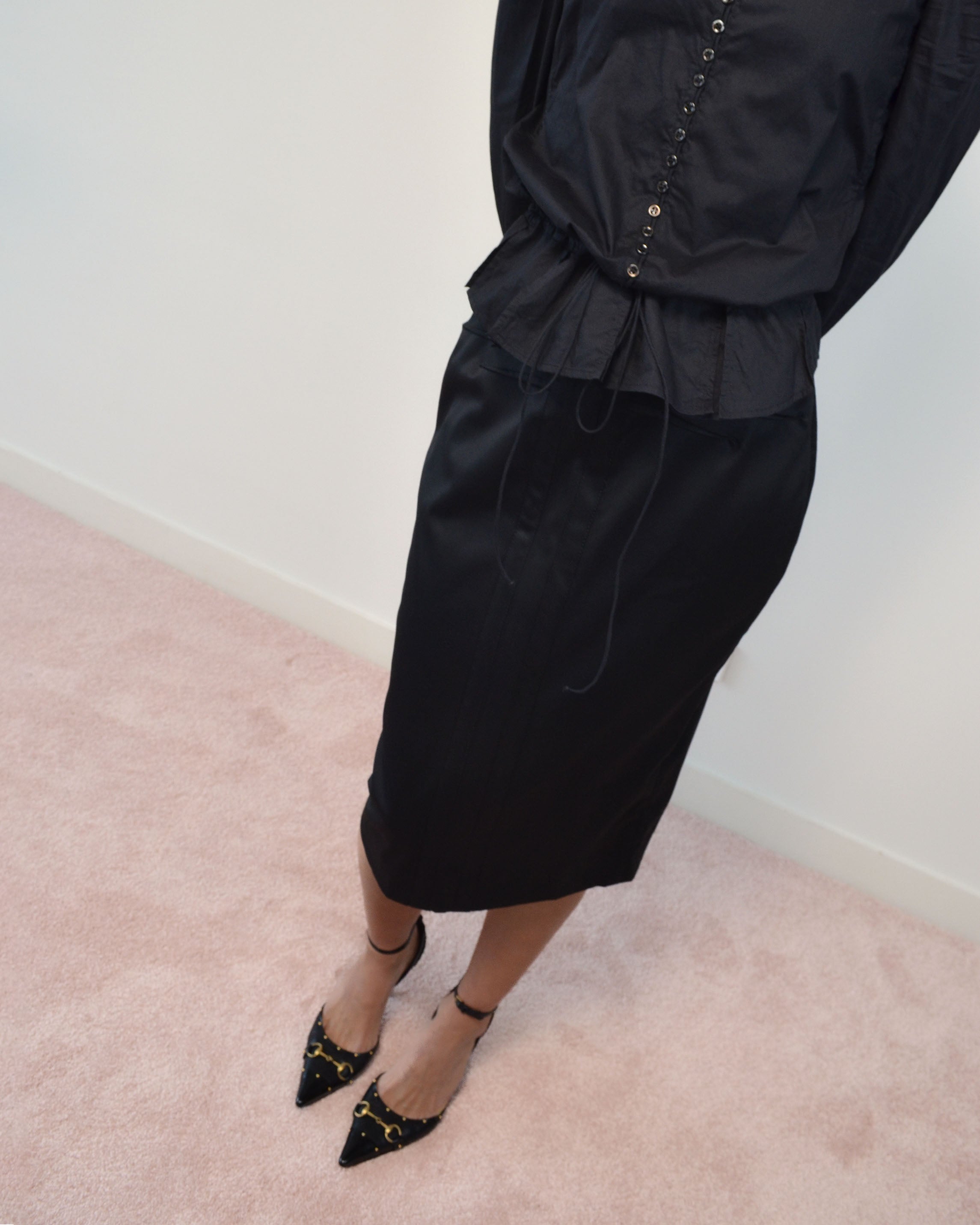 FW04 GUCCI BY TOM FORD WOOL PENCIL SKIRT