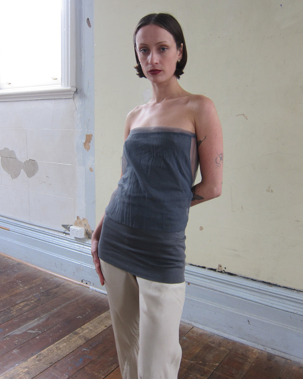 SS2011 “ANTHEM” SHEER STRAPLESS TOP