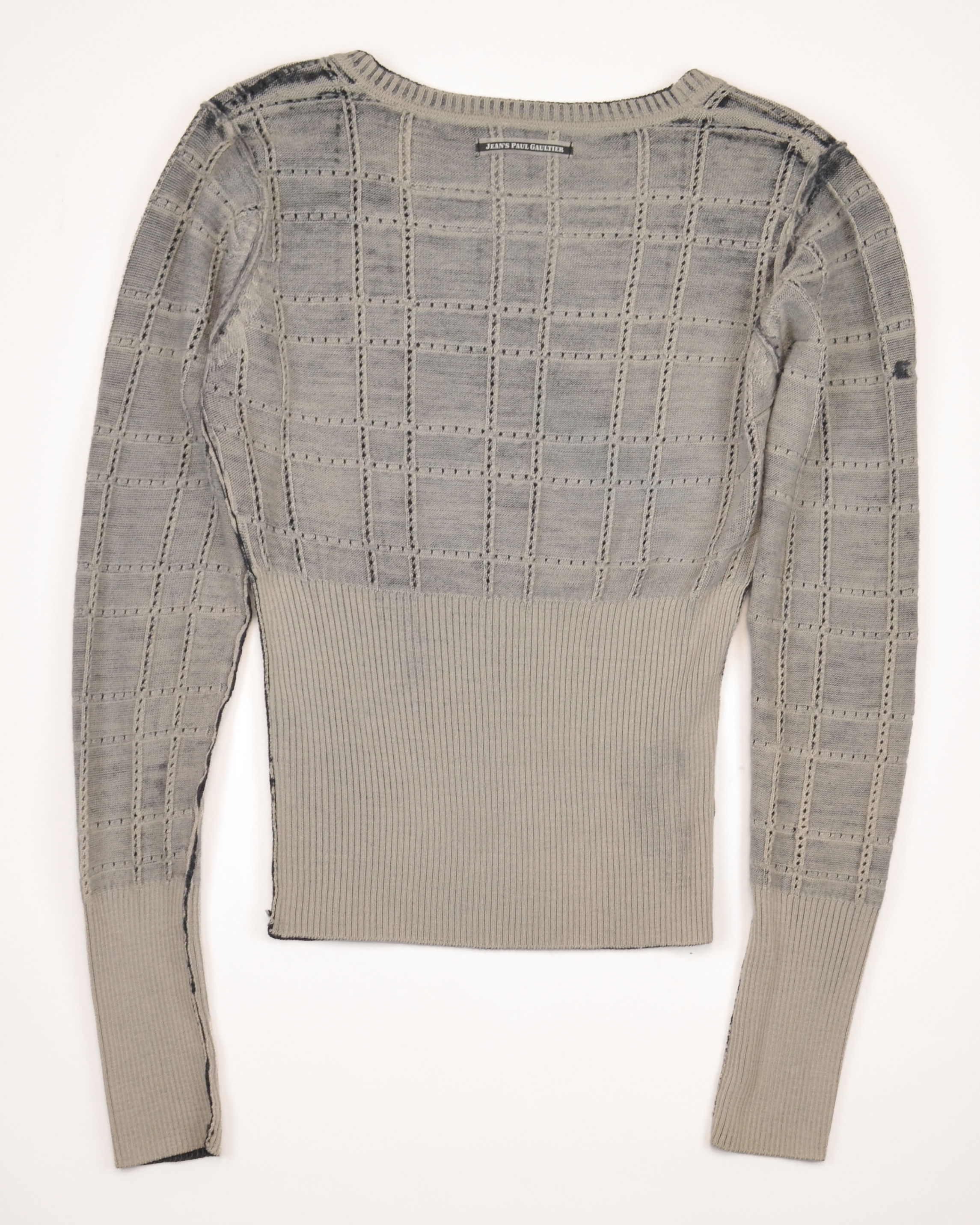 VINTAGE 2000s GREY STRETCH KNIT TOP