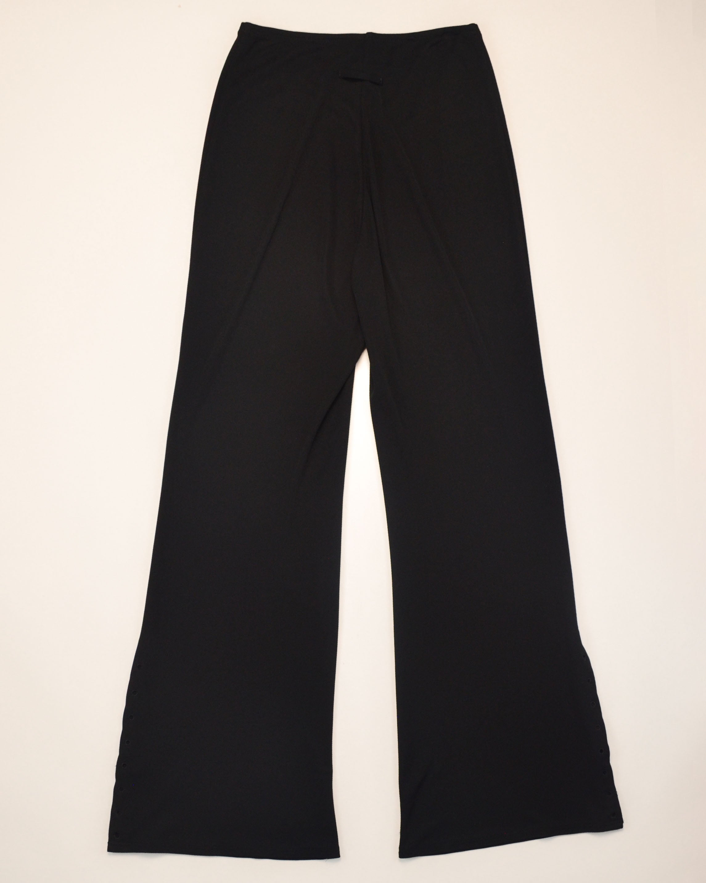 SHEER FLARED LACE-UP DETAIL PANTS