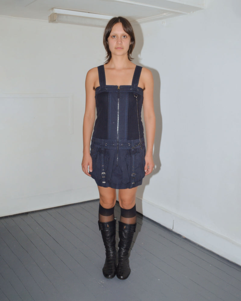 2000S BUBBLE PLEATED HARNESS DRESS