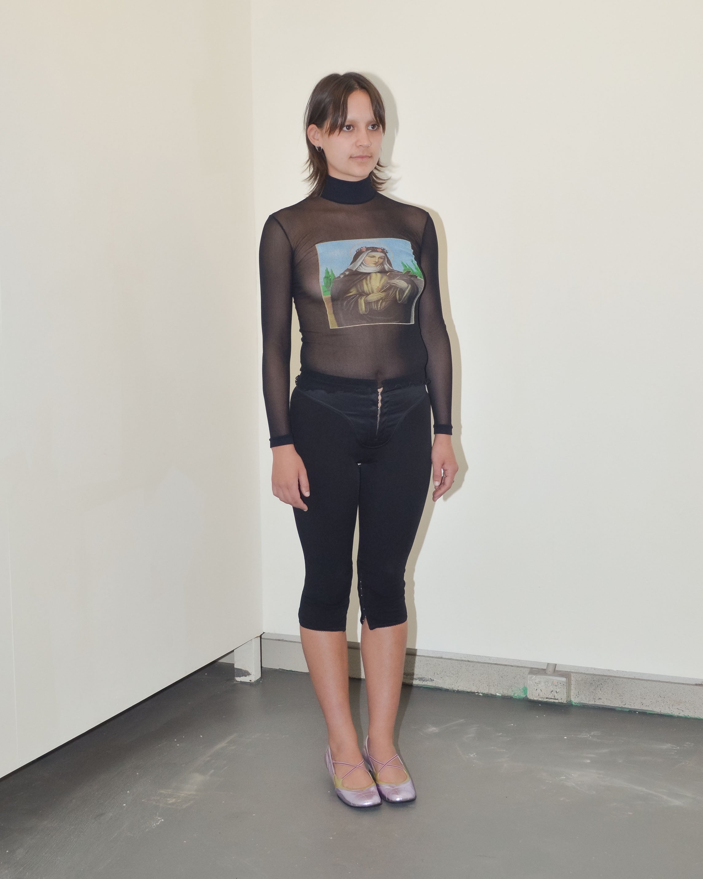 1990S VIRGIN MARY MESH TURTLENECK