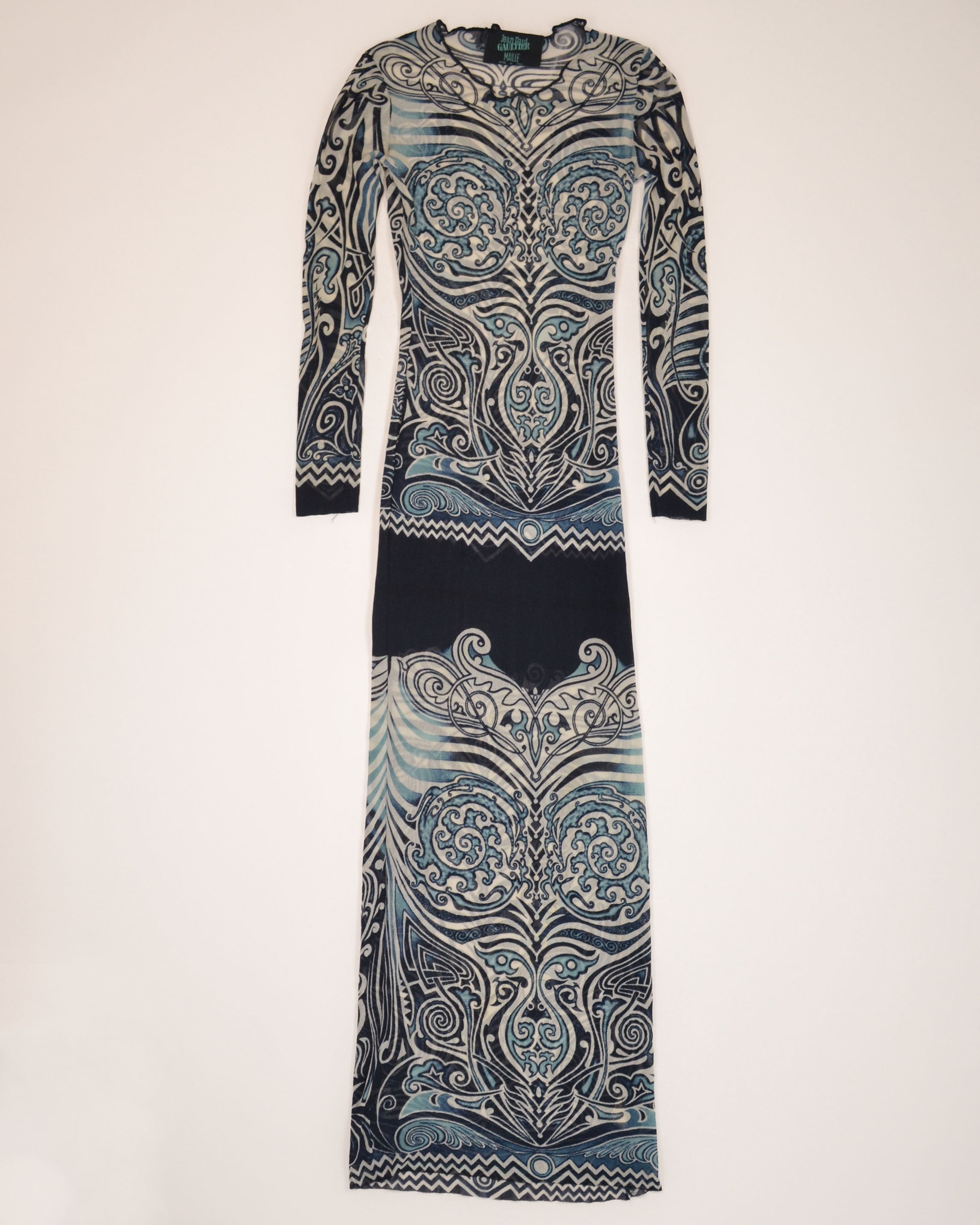 SS1996 TRIBAL PRINT MESH DRESS