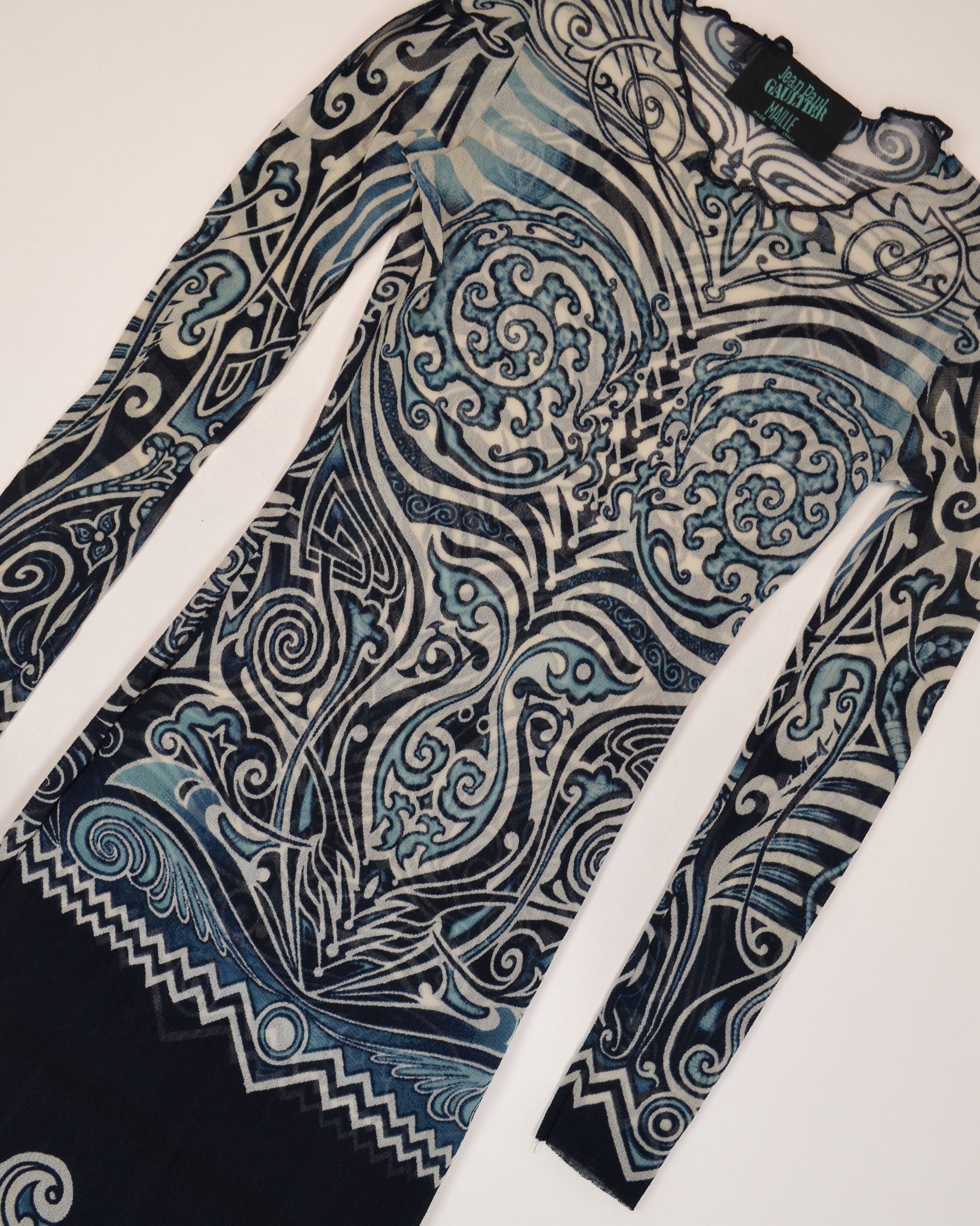 SS1996 TRIBAL PRINT MESH DRESS
