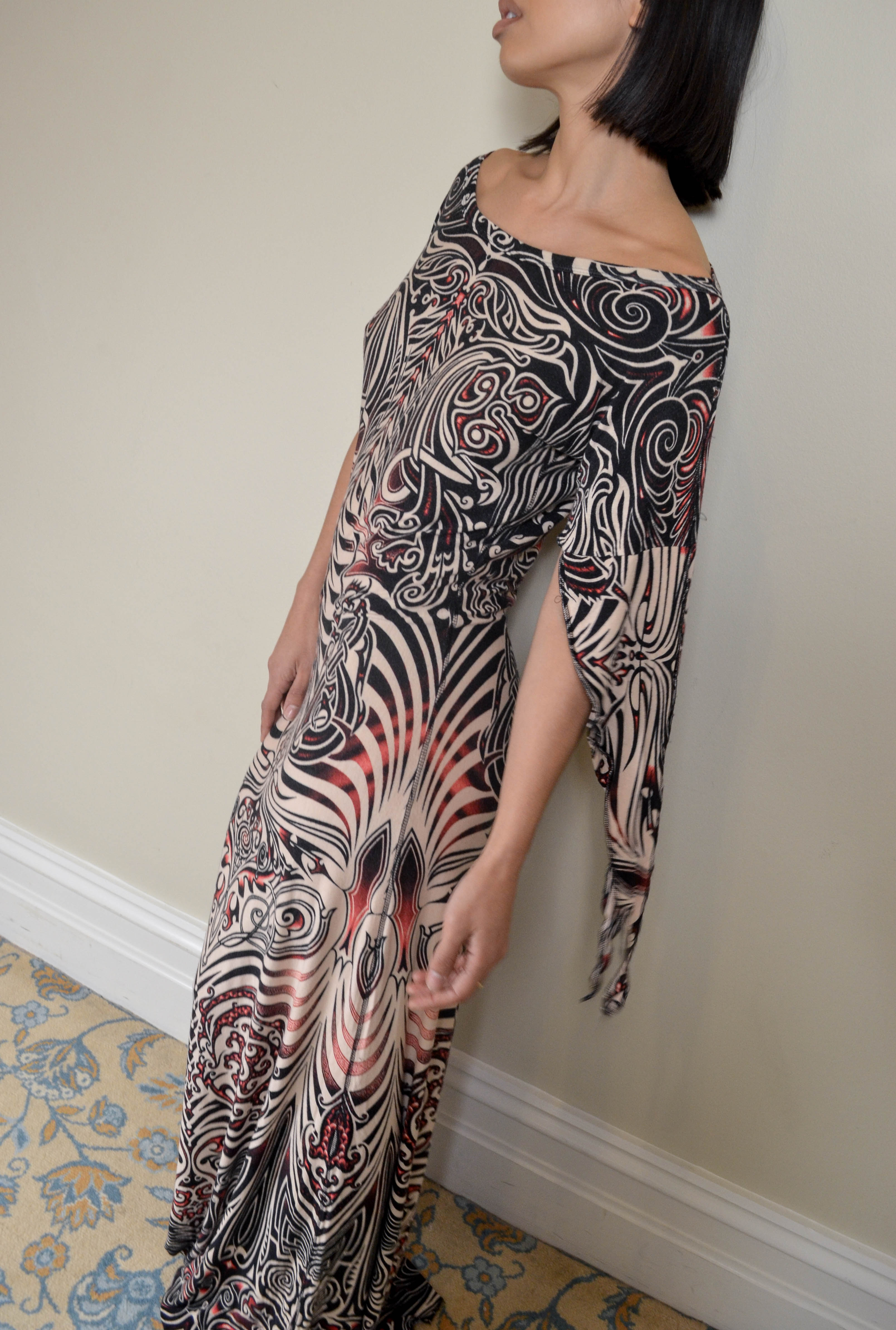 GAULTIER JEANS SS1996 CYBERBABA TRIBAL MAXI DRESS