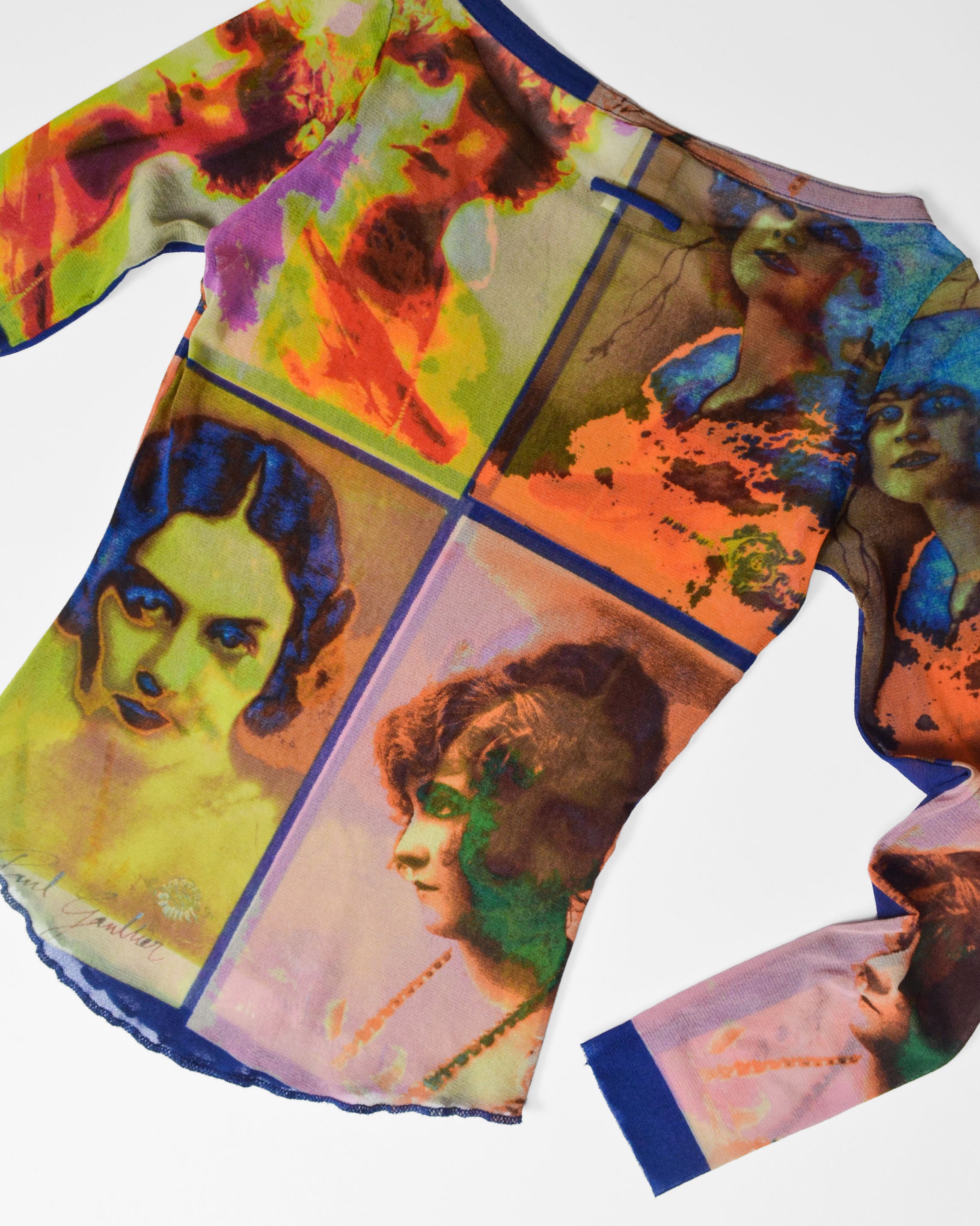 2002 SOLEIL POP ART LONG SLEEVE MESH TOP