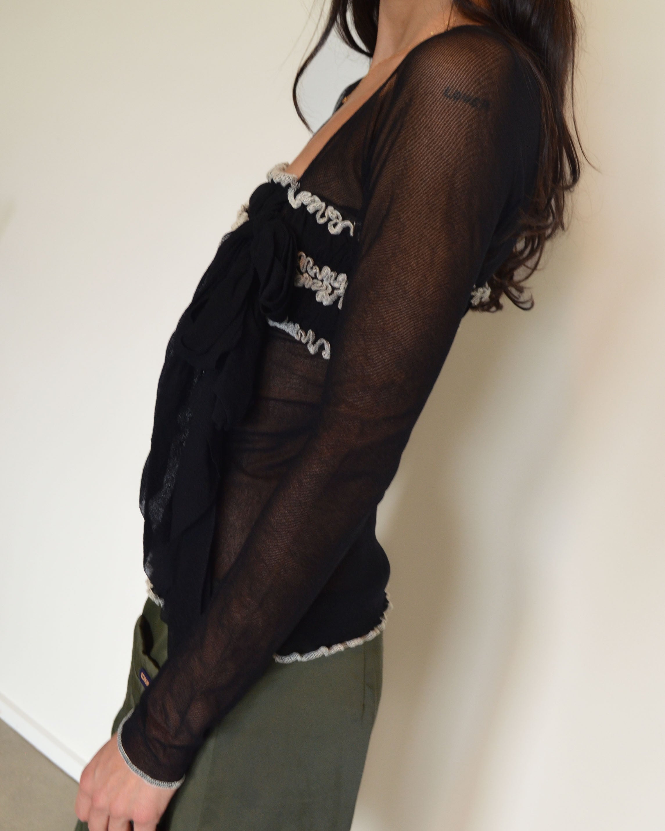 SHEER RUFFLE TOP