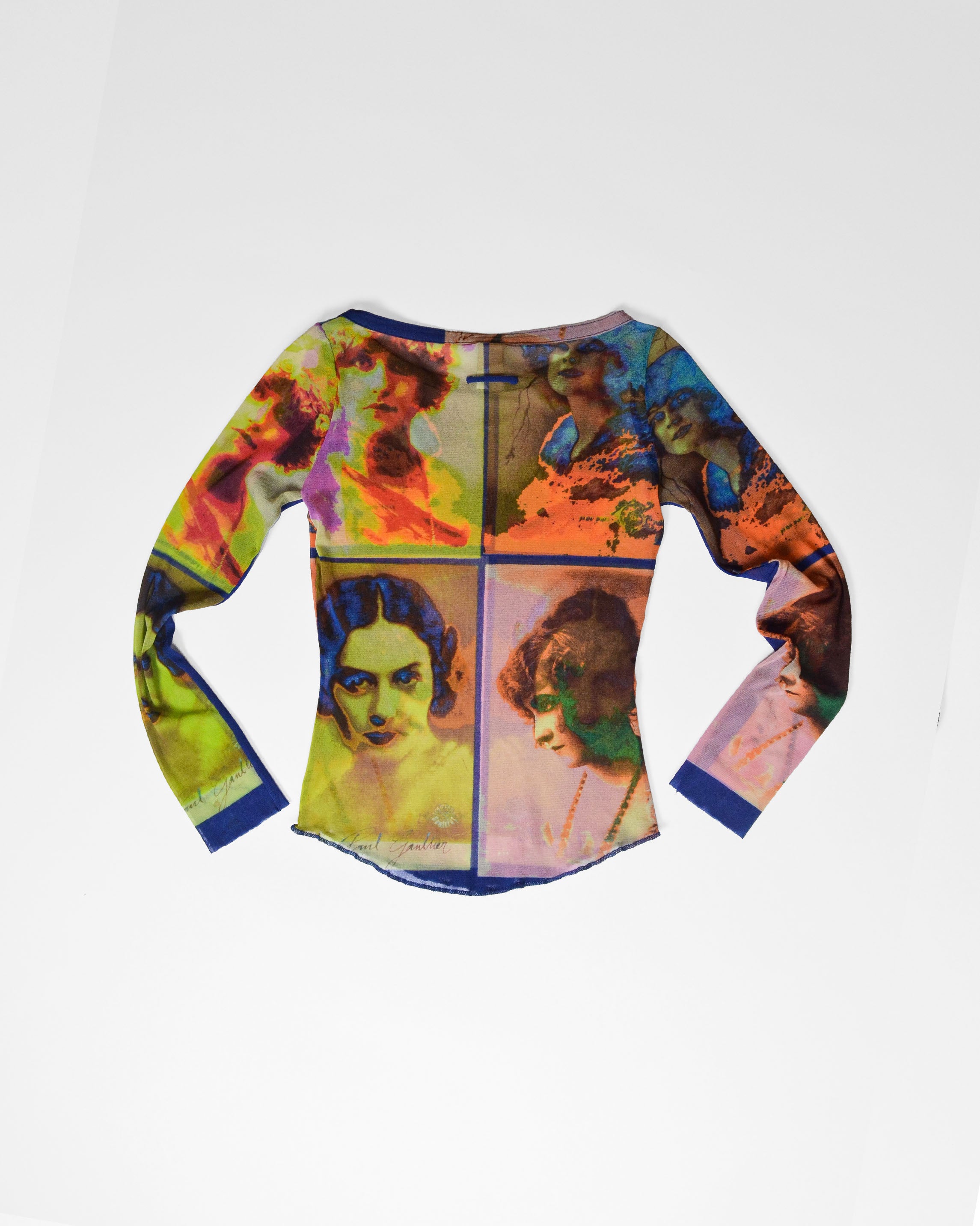 2002 SOLEIL POP ART LONG SLEEVE MESH TOP