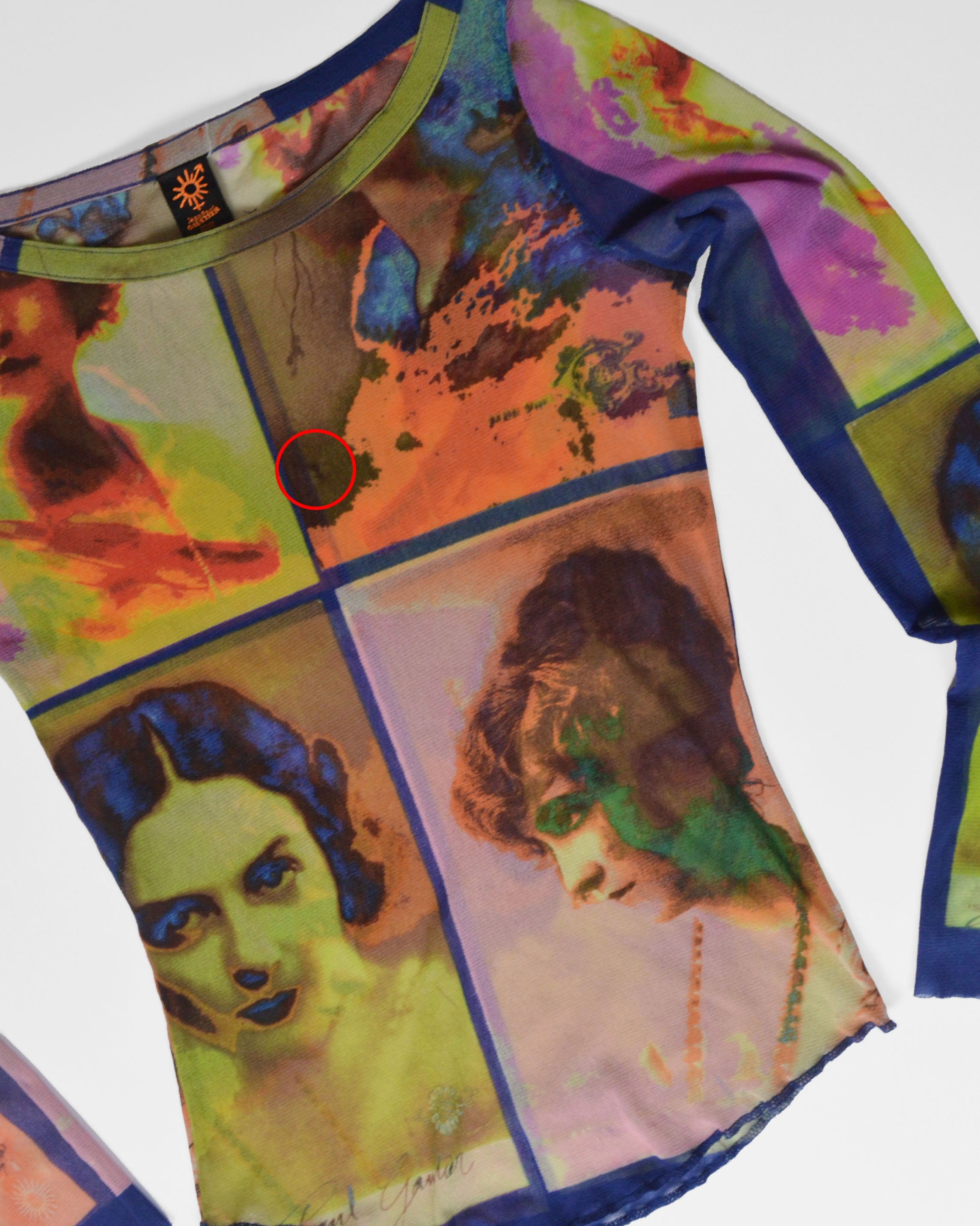 2002 SOLEIL POP ART LONG SLEEVE MESH TOP
