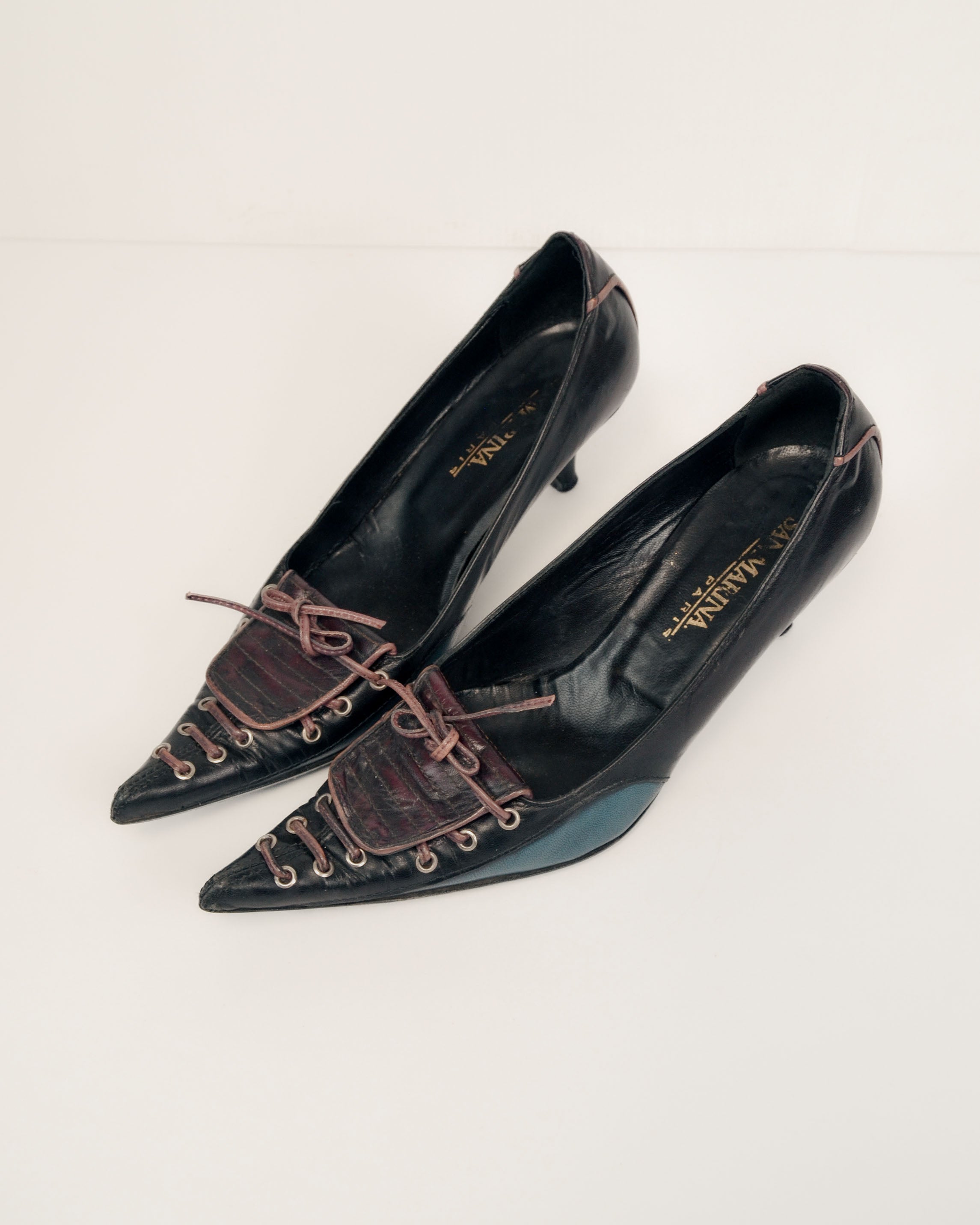 SAN MARIA PARIS LACE UP POINTED TOE MULES